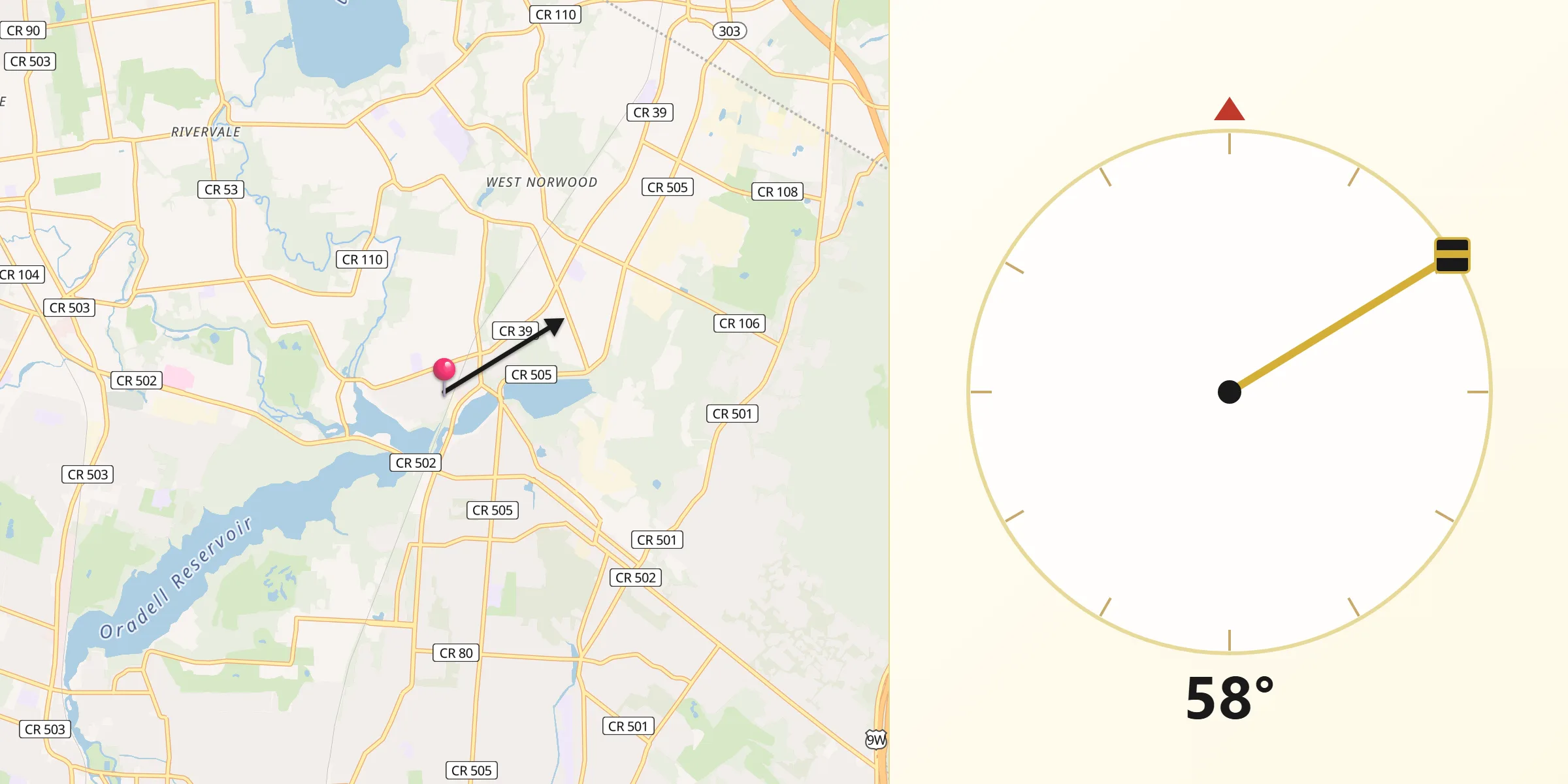 Qibla Direction from Harrington Park