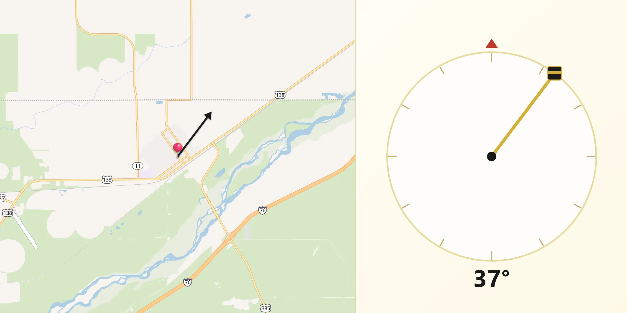Qibla Direction from Julesburg