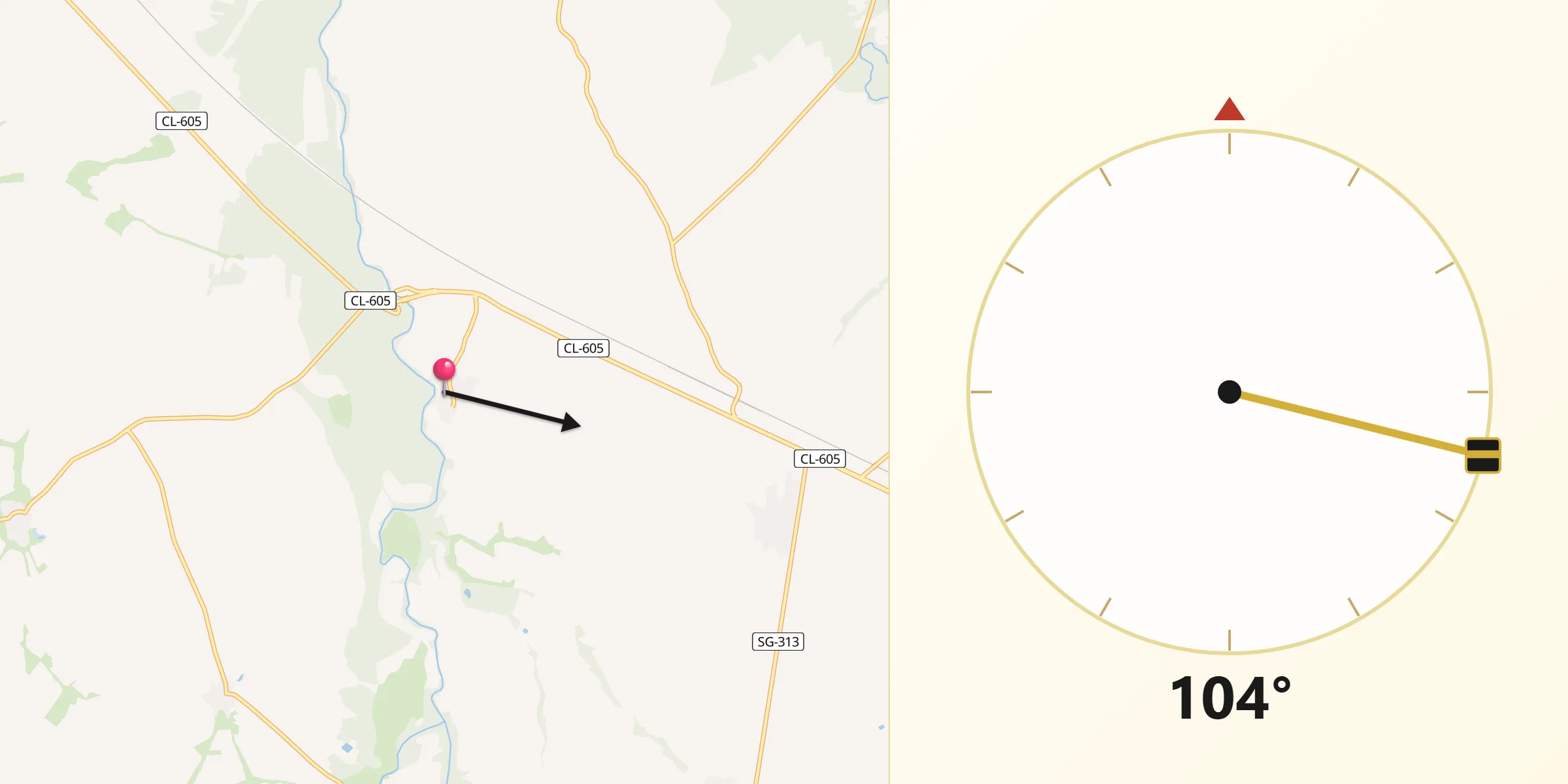 Dirección de la Qibla desde Anaya