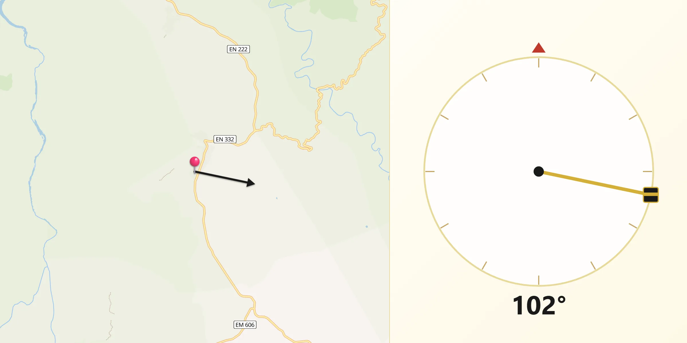 Direção da Qibla a partir de Almendra