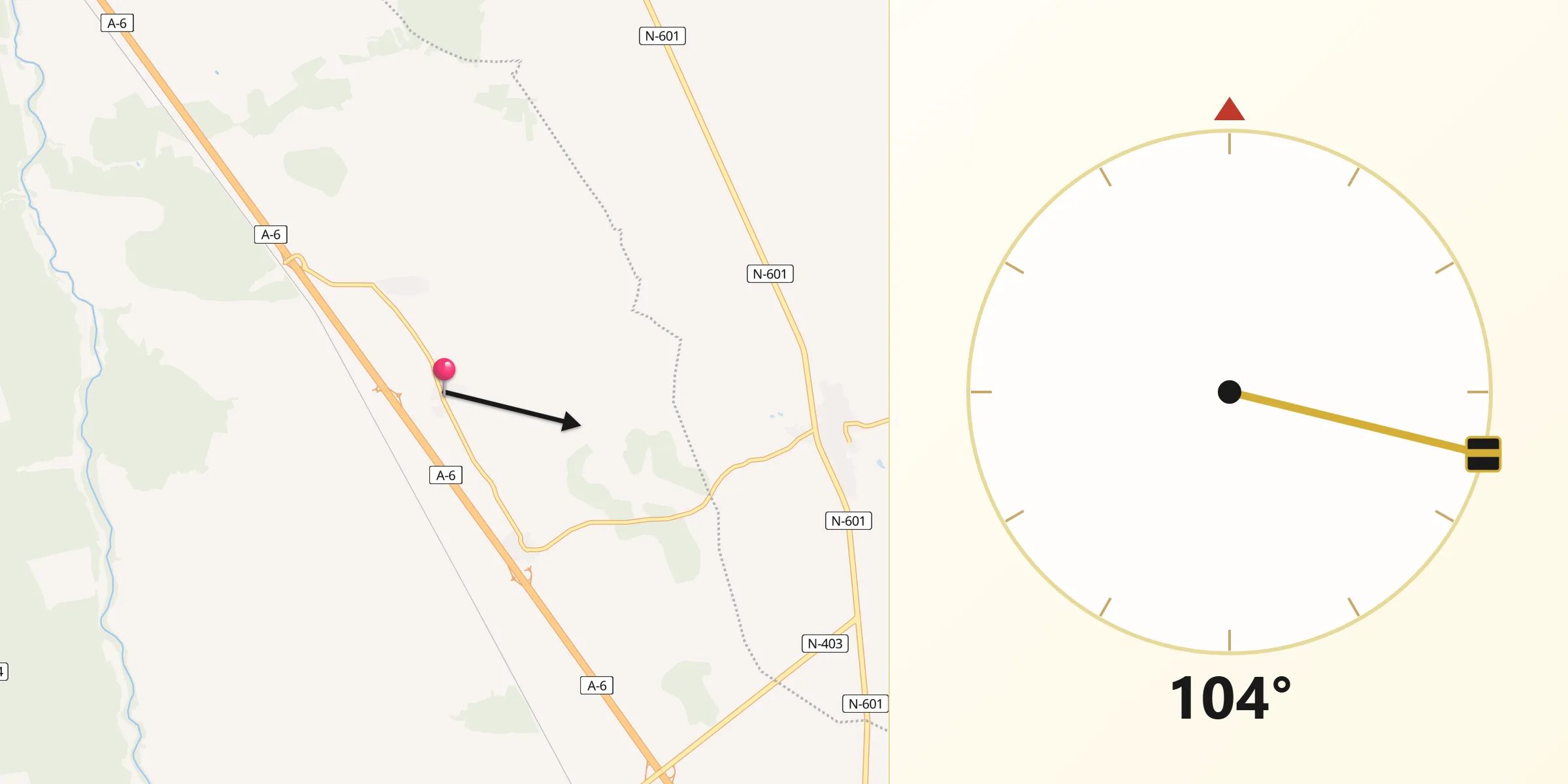 Dirección de la Qibla desde Orbita