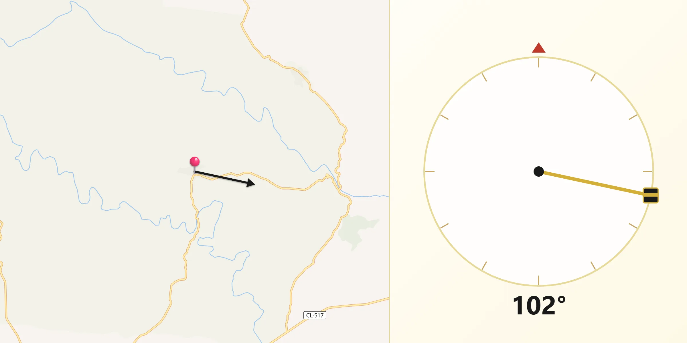 Dirección de la Qibla desde Bermellar