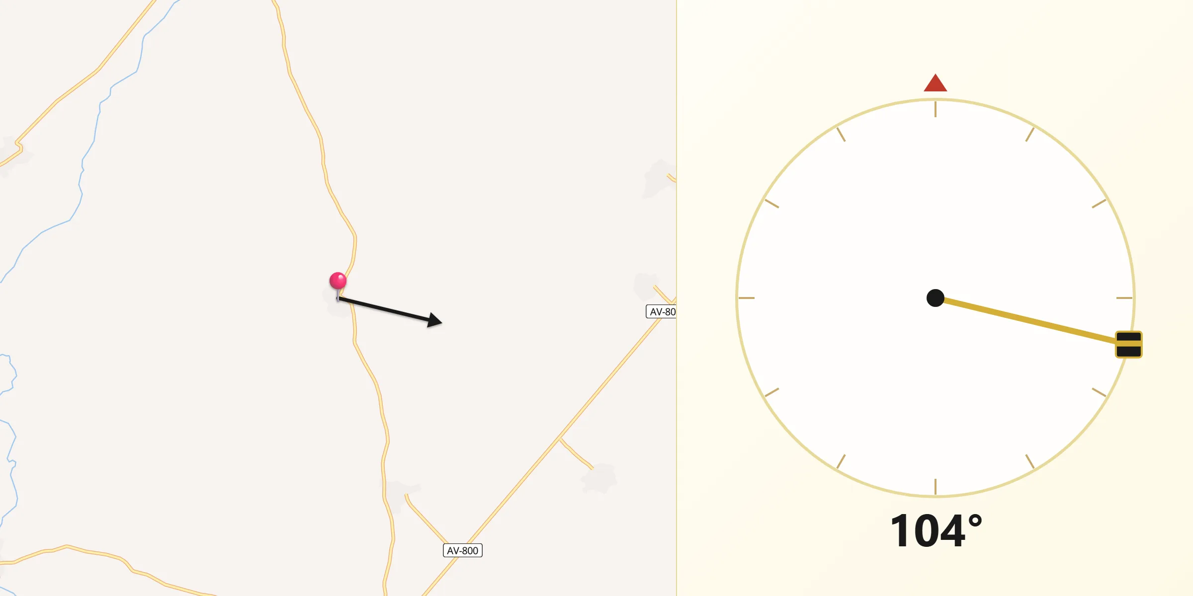Dirección de la Qibla desde Cabezas del Pozo