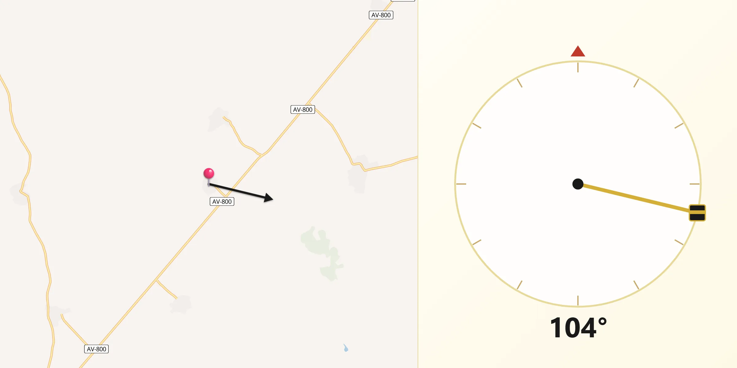 Dirección de la Qibla desde Canales