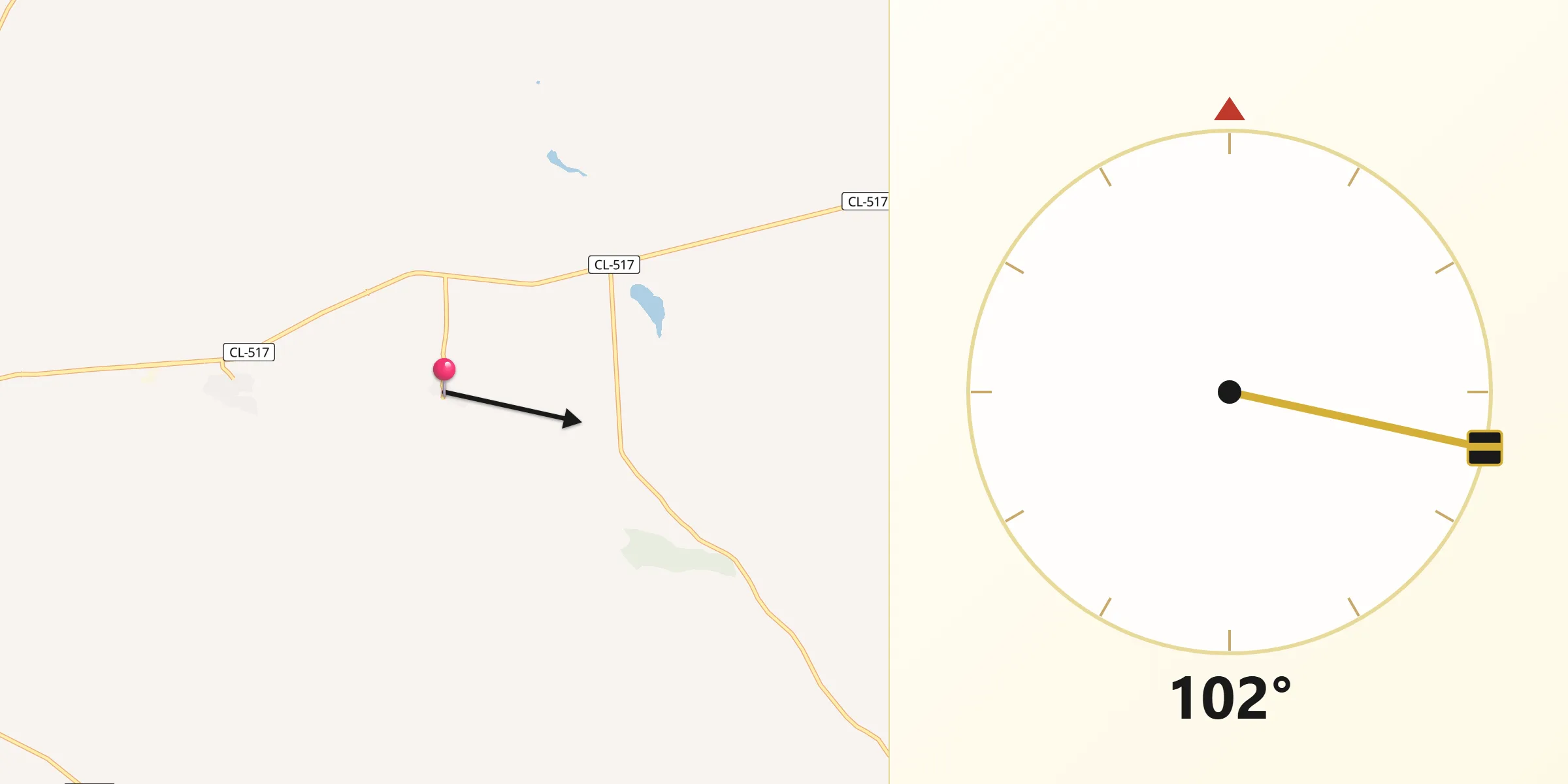 Dirección de la Qibla desde Peralejos de Arriba