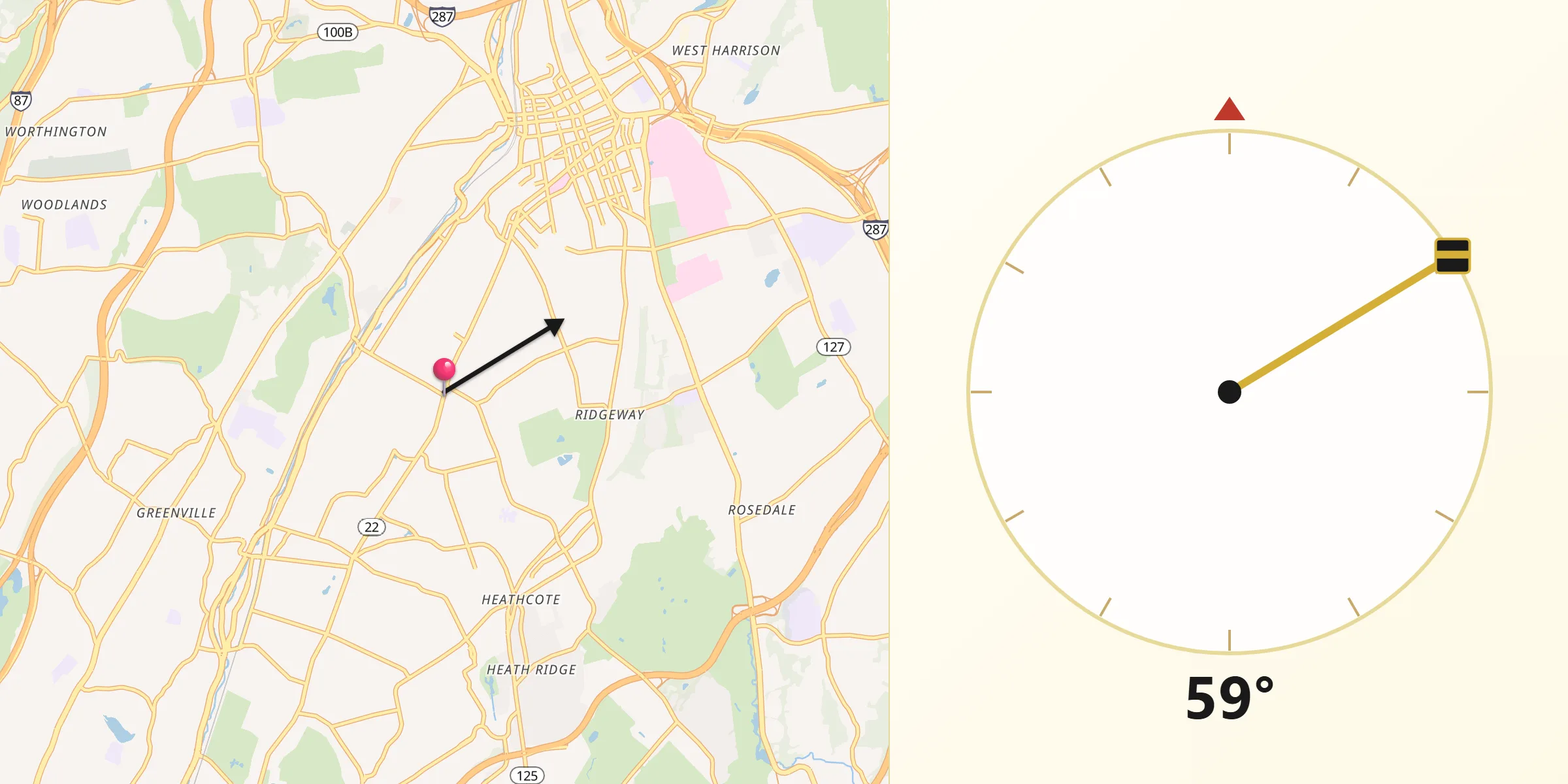 Qibla Direction from Scarsdale