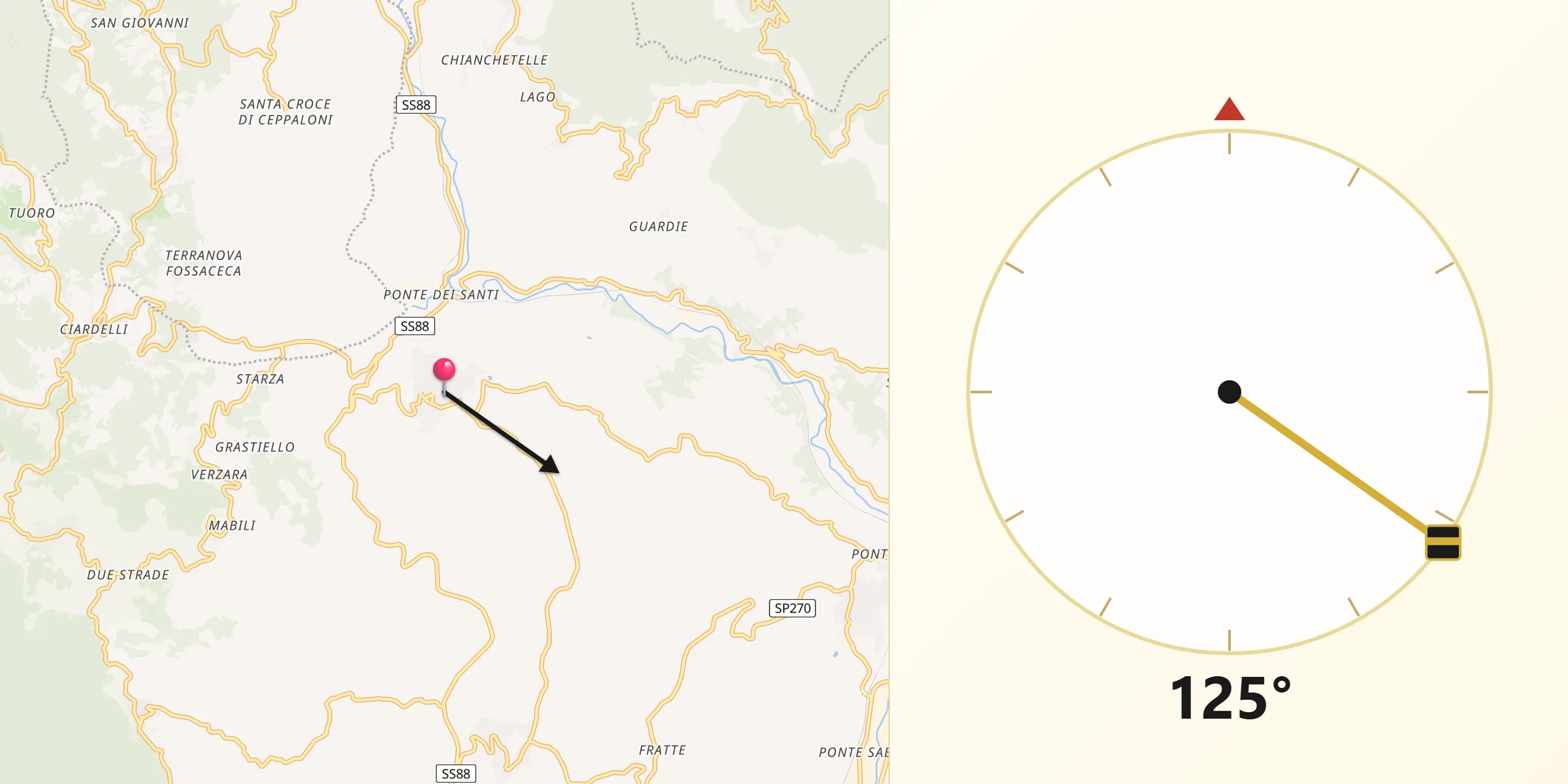 Direzione della Qibla da Altavilla Irpina