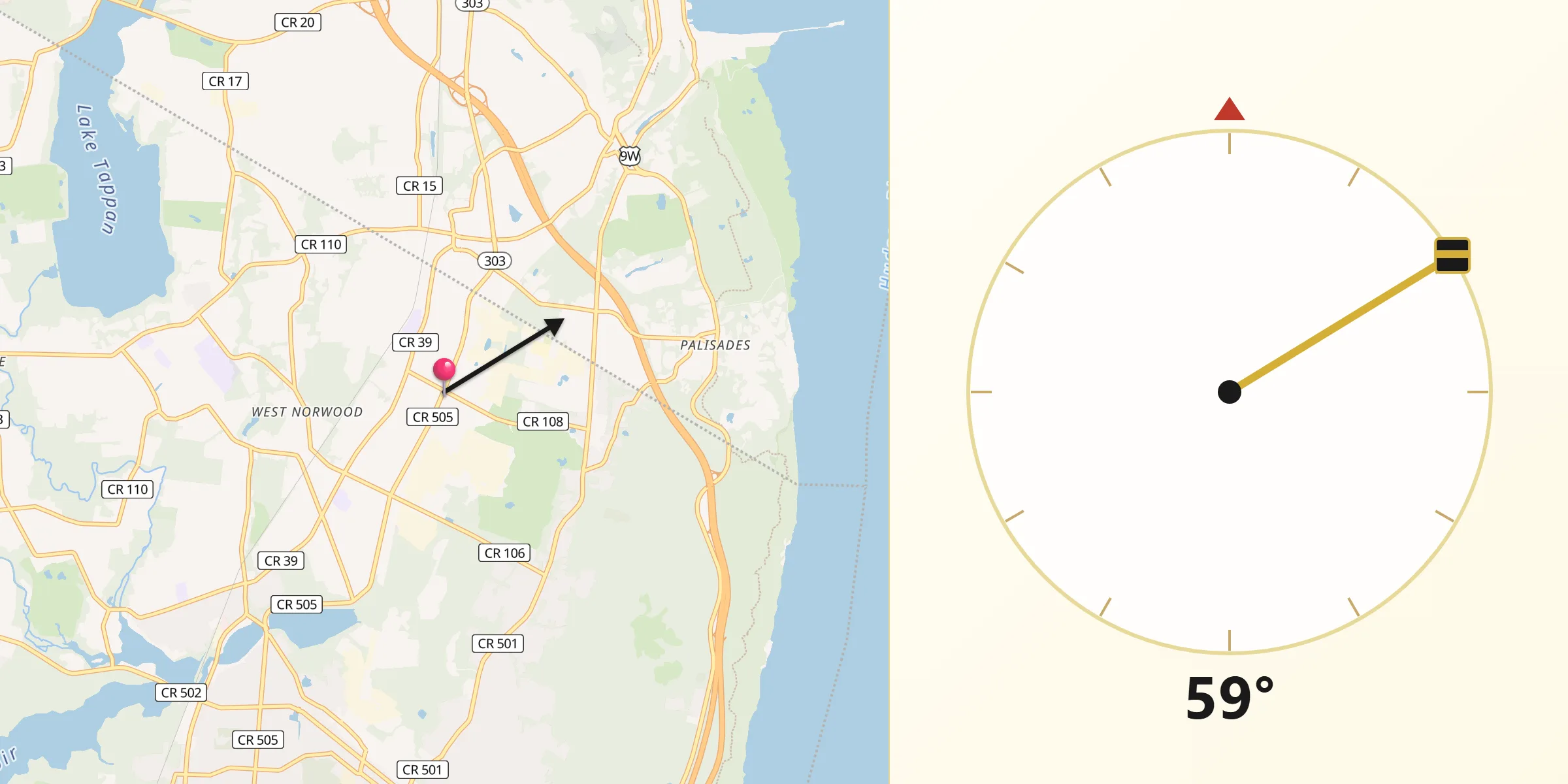 Qibla Direction from Northvale