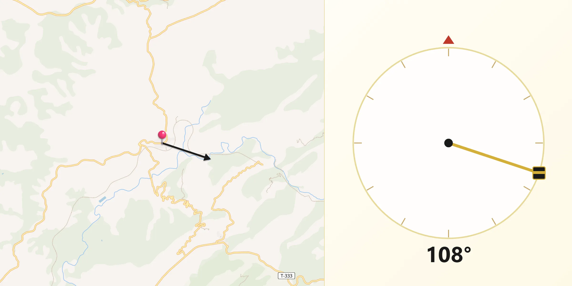 Dirección de la Qibla desde Bot