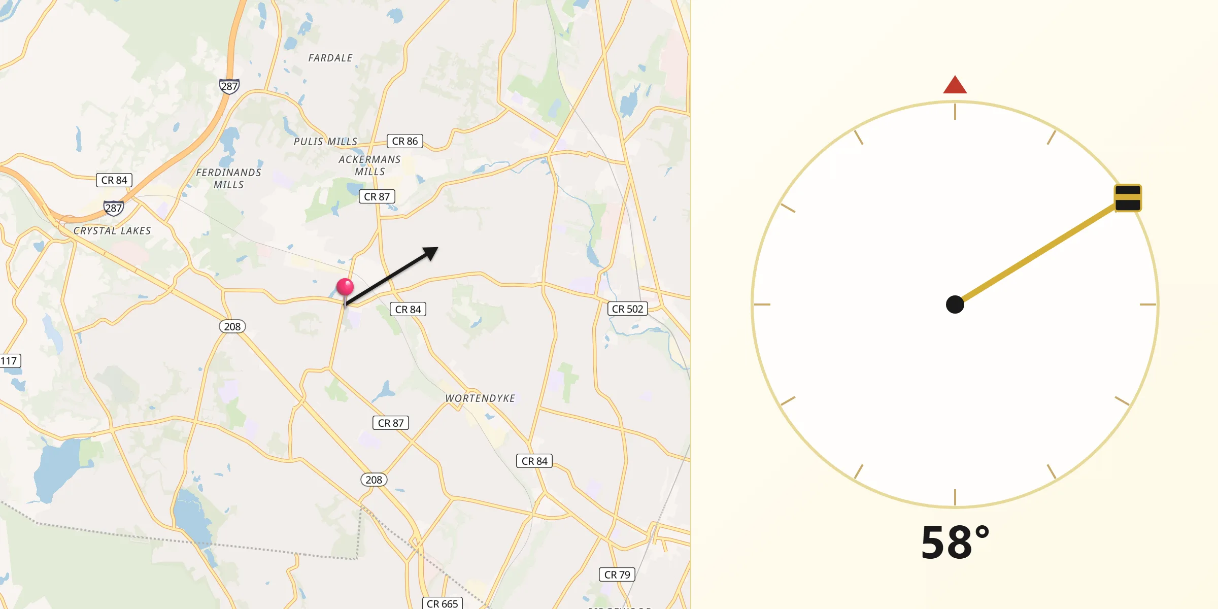 Qibla Direction from Wyckoff