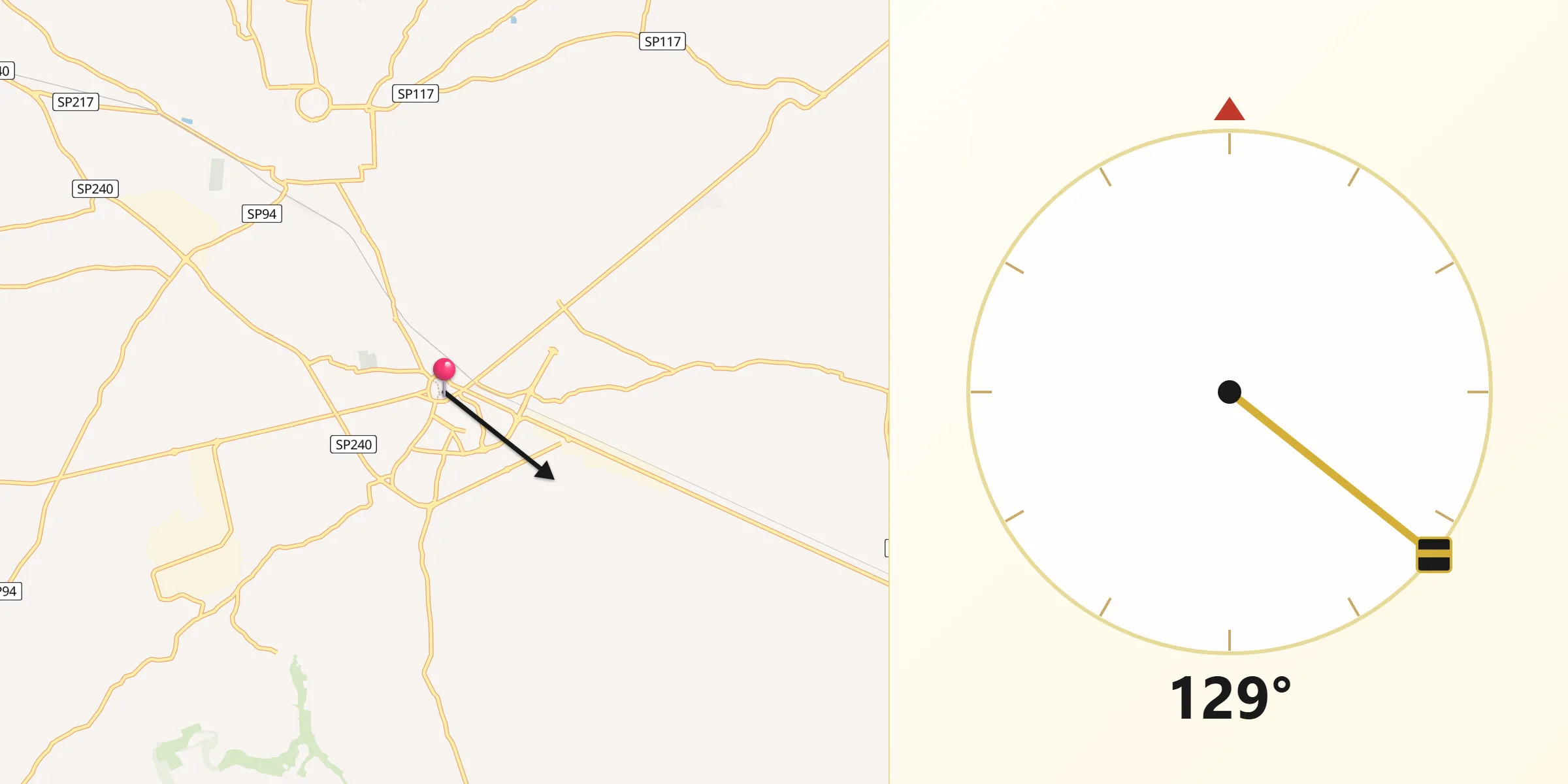 Direzione della Qibla da Rutigliano