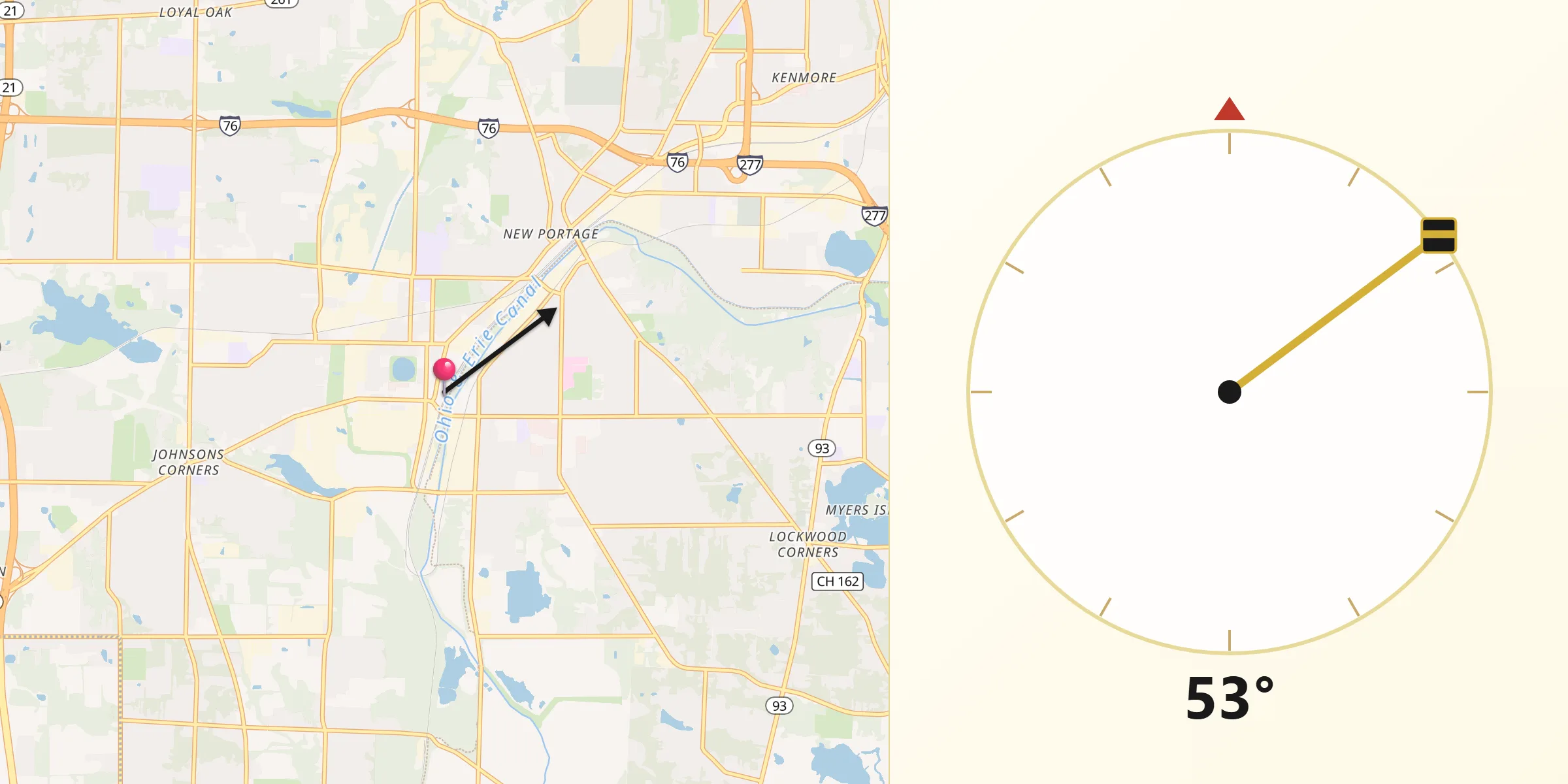 Qibla Direction from Barberton