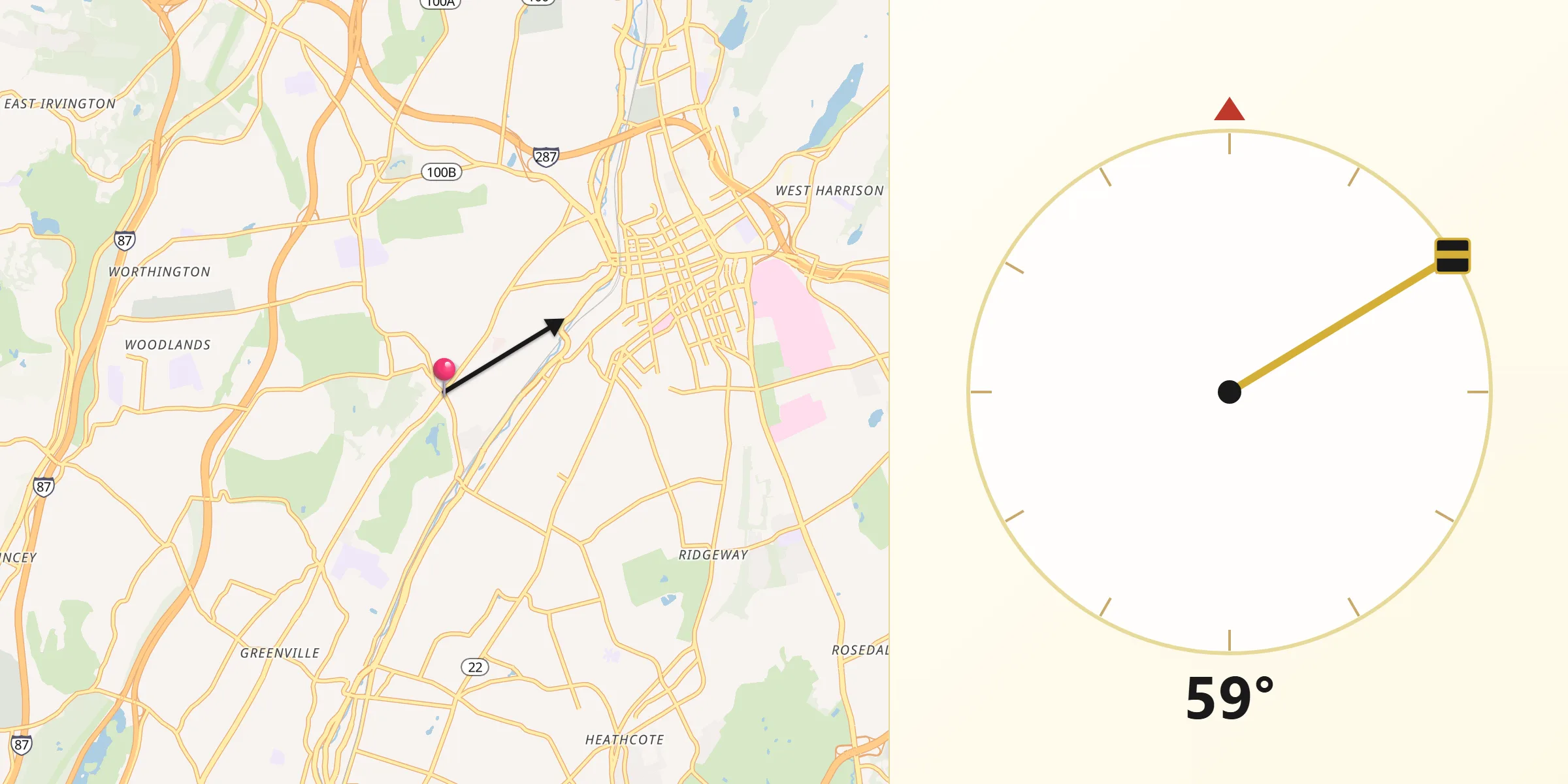 Qibla Direction from Hartsdale