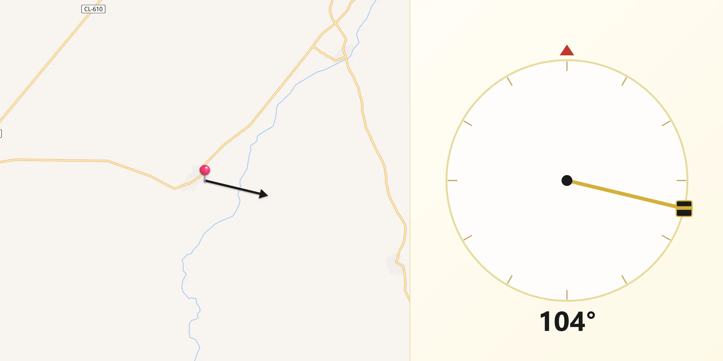 Dirección de la Qibla desde Mamblas