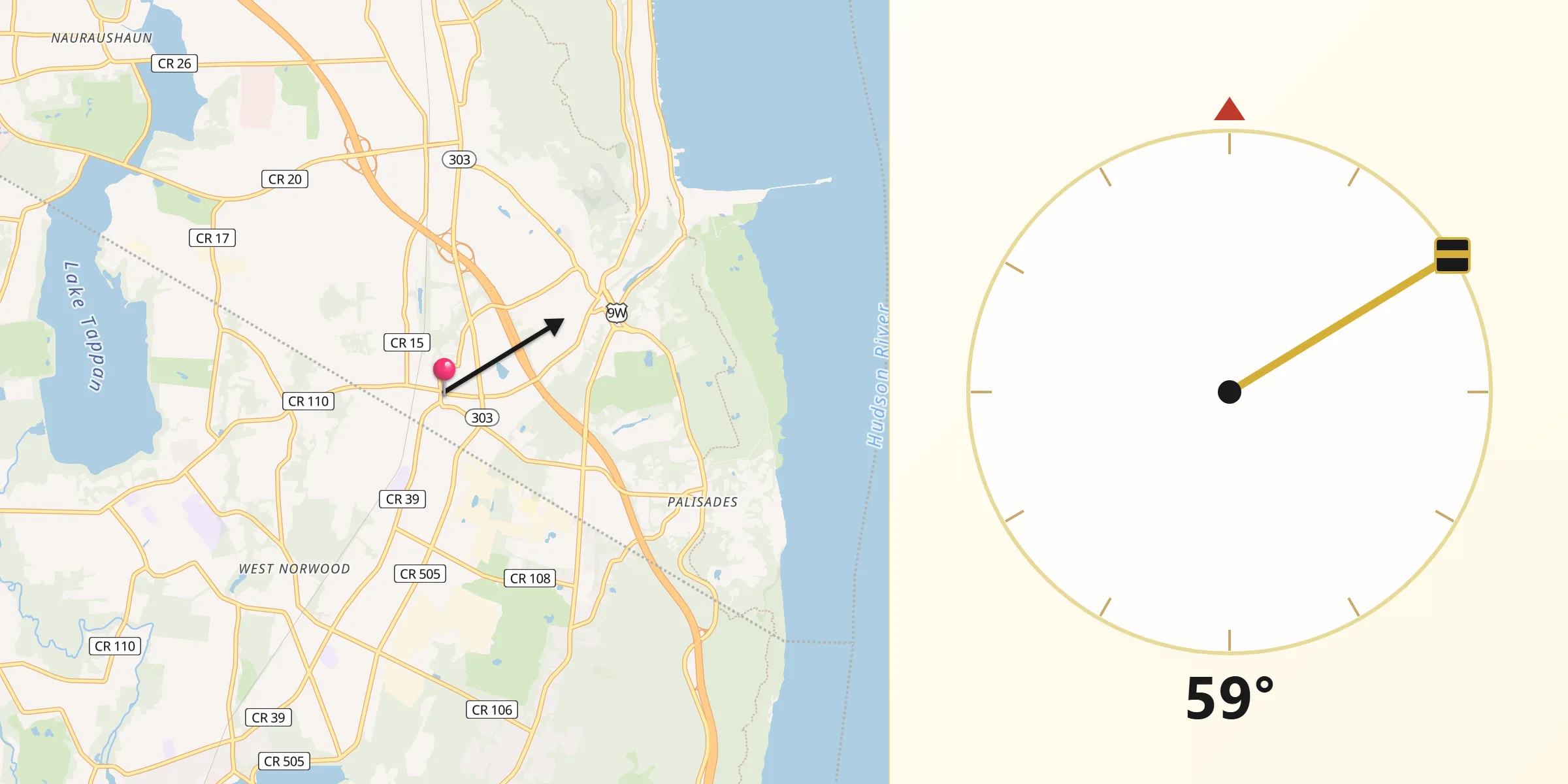 Qibla Direction from Tappan