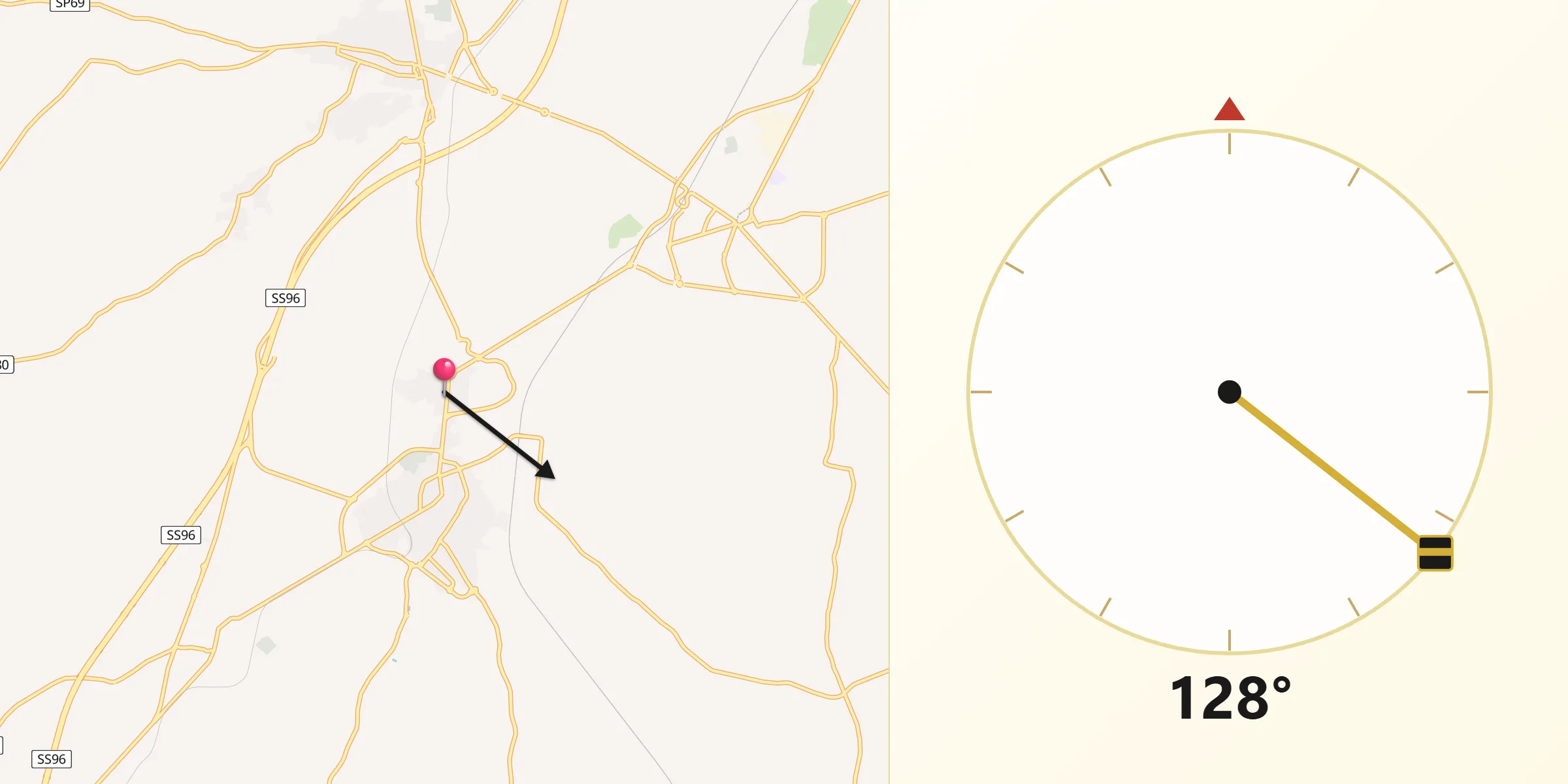 Direzione della Qibla da Binetto