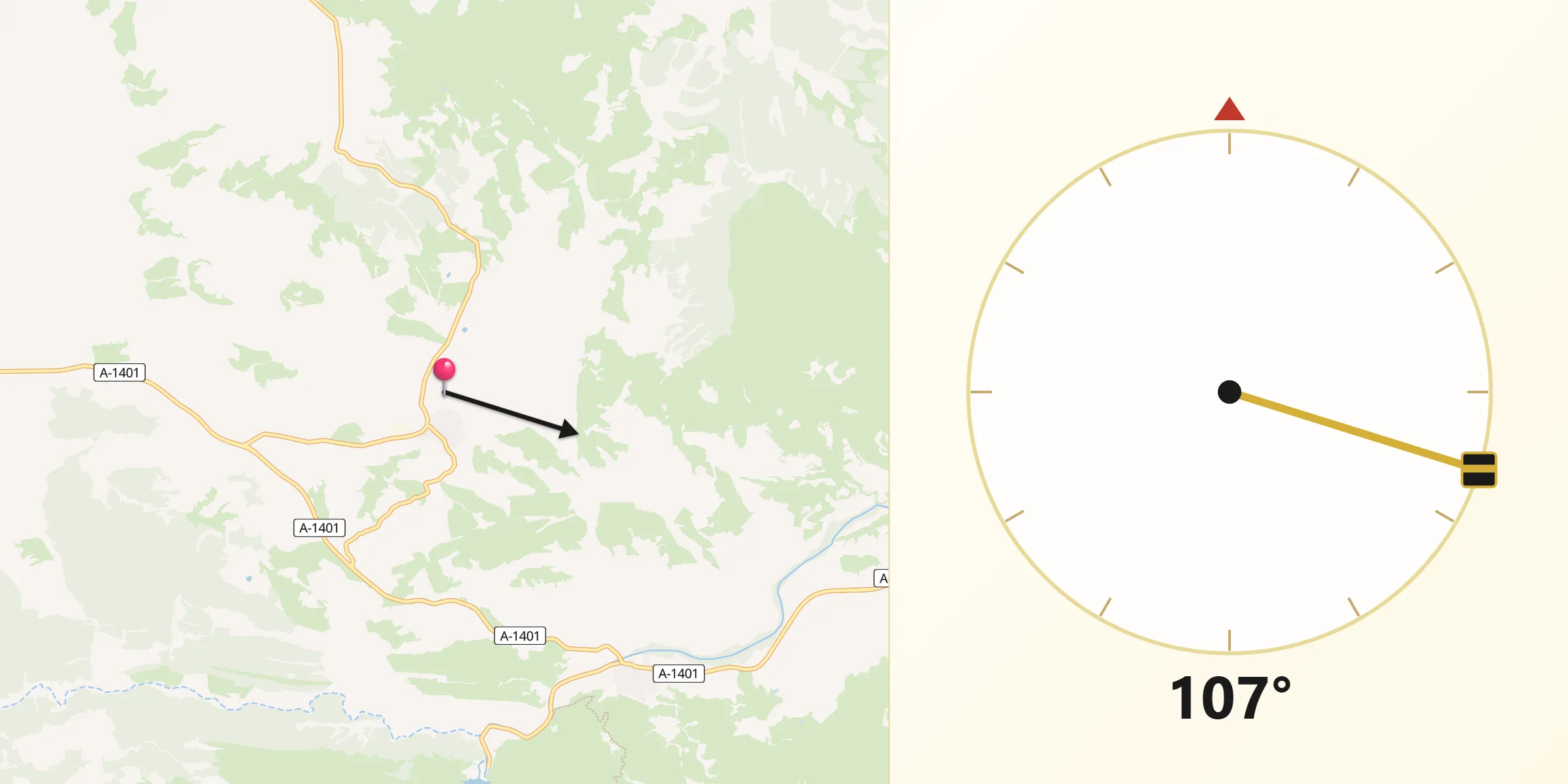 Dirección de la Qibla desde Alacón