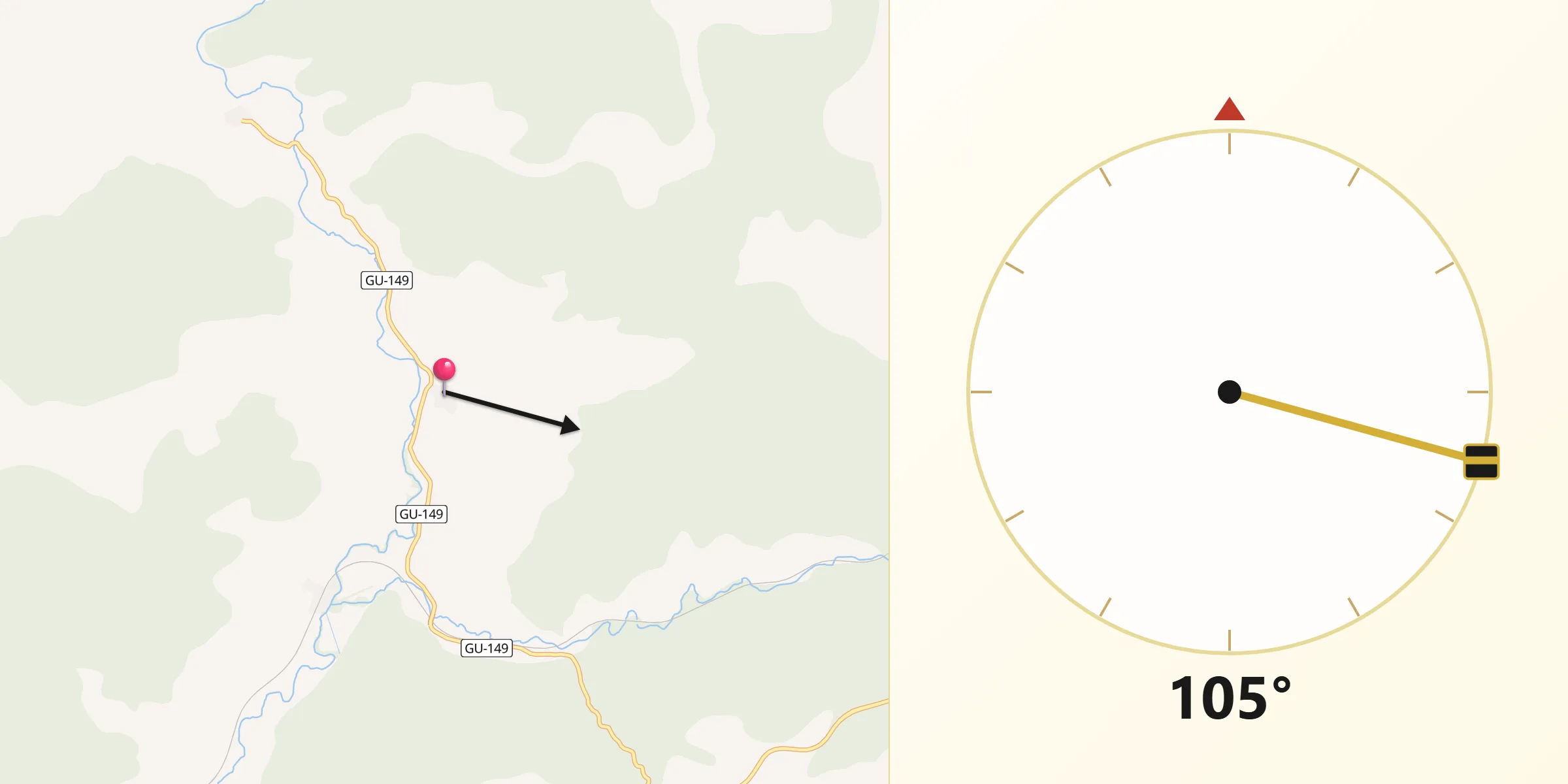 Dirección de la Qibla desde Viana de Jadraque