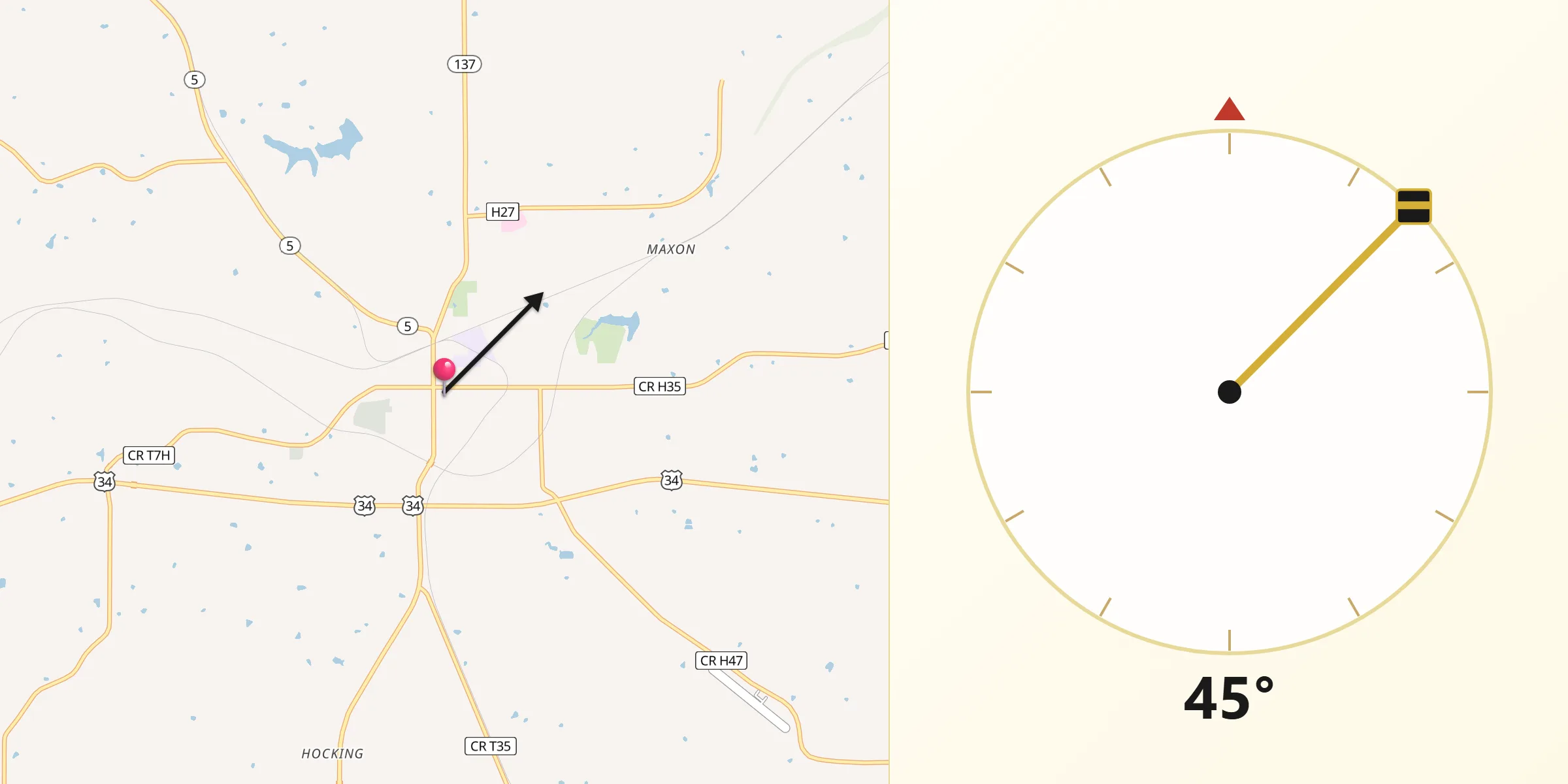 Qibla Direction from Albia