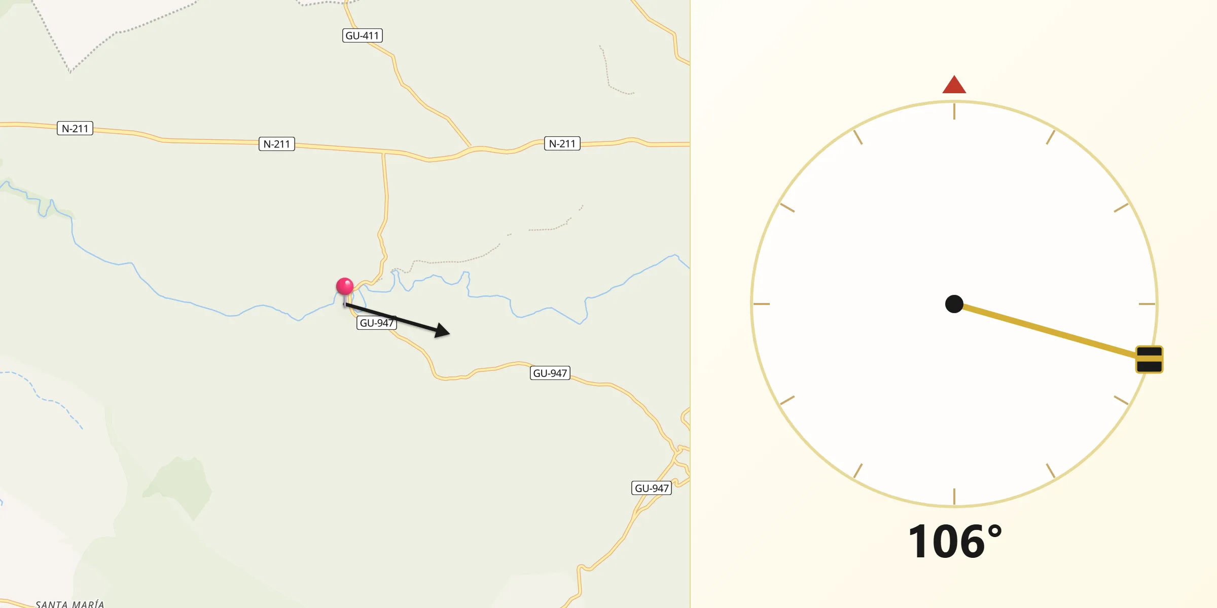 Dirección de la Qibla desde Luzón
