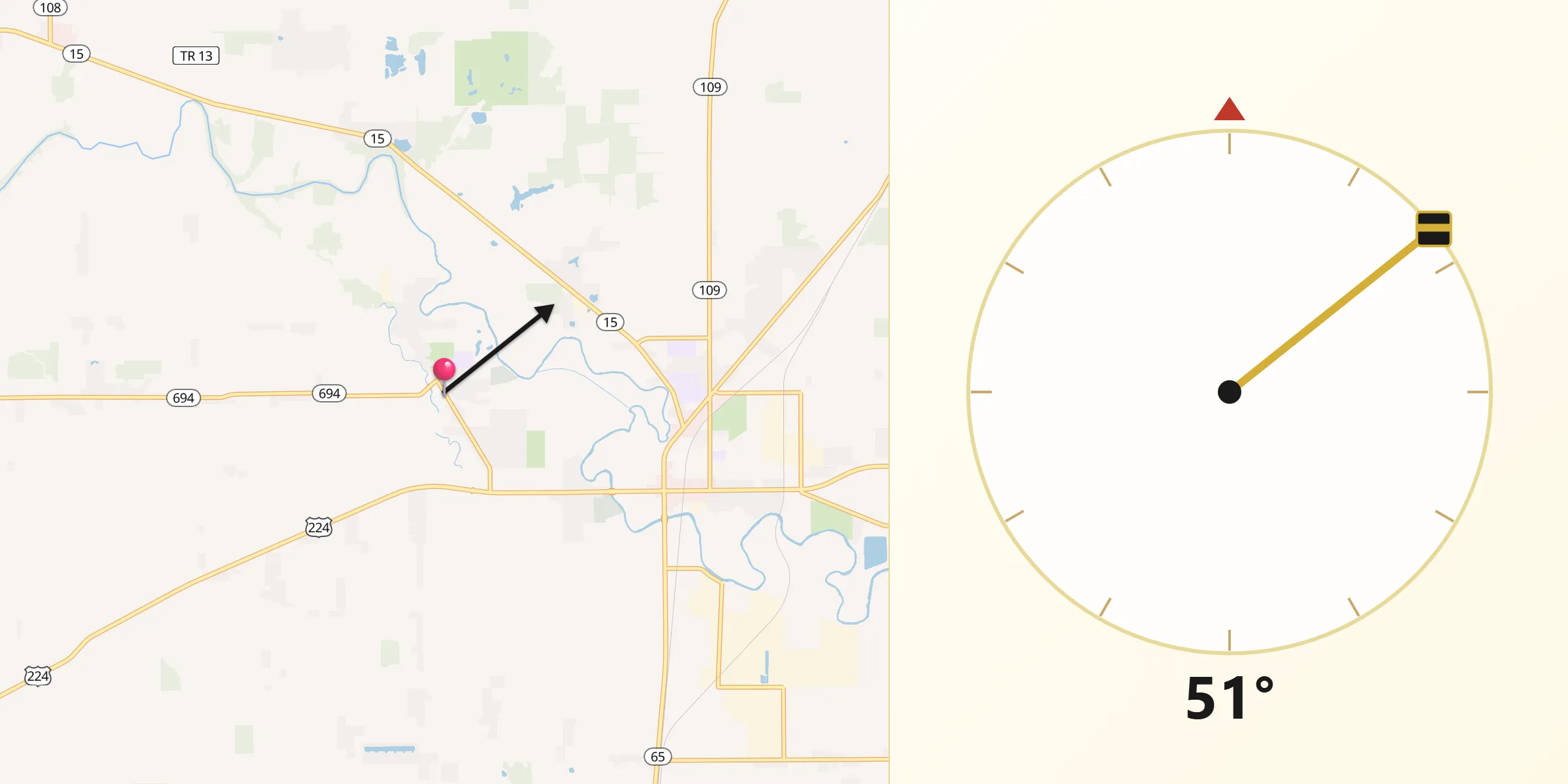 Qibla Direction from Glandorf