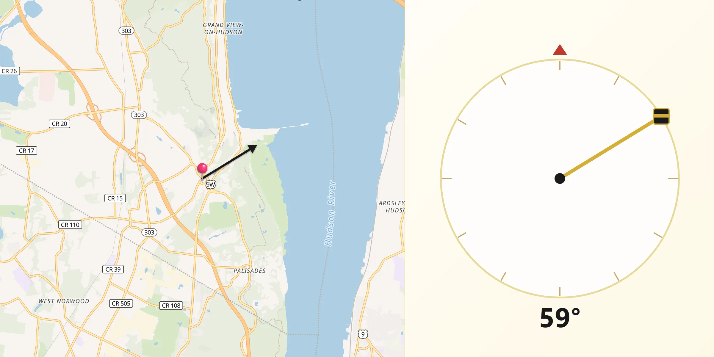 Qibla Direction from Sparkill
