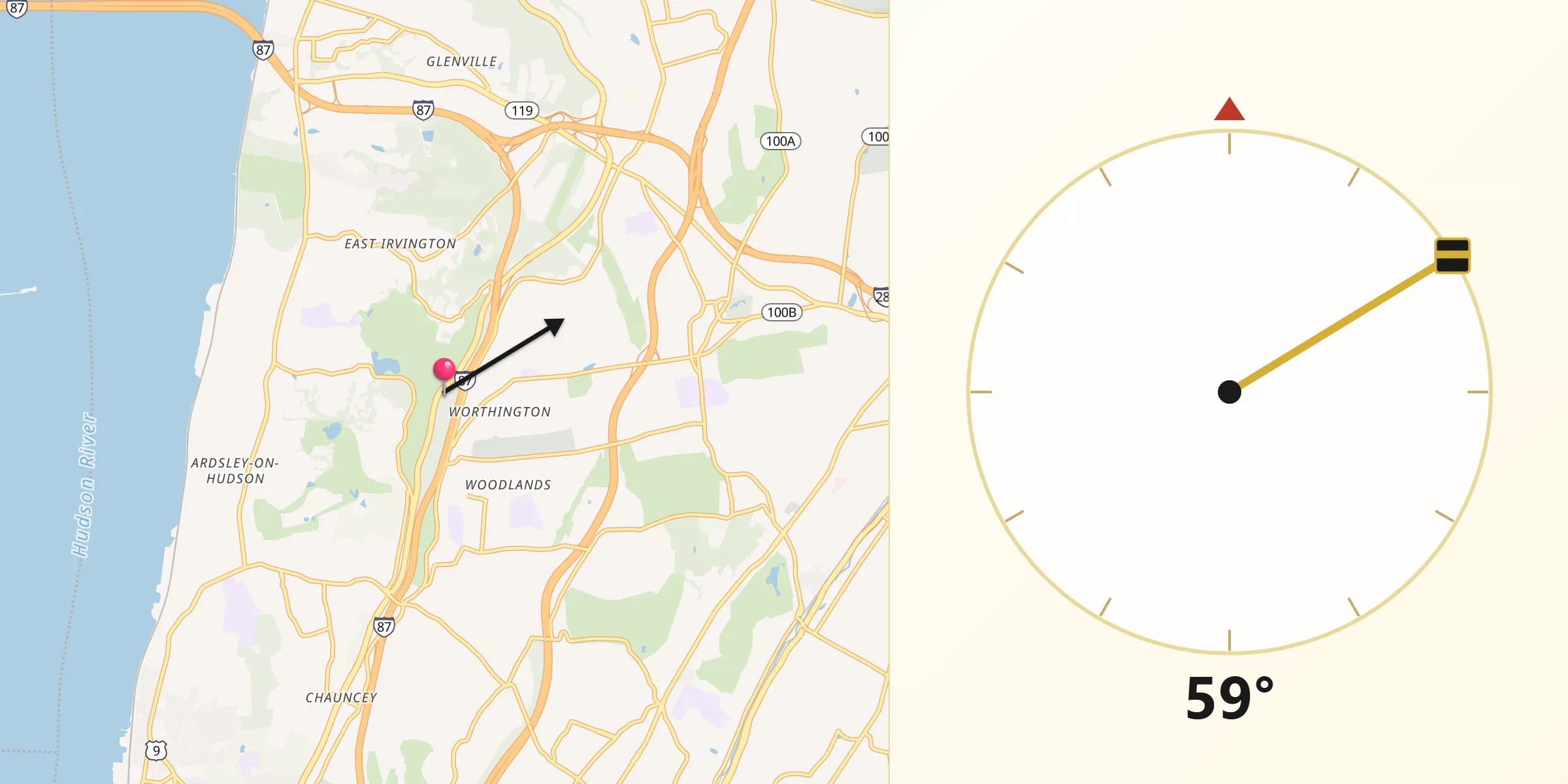 Qibla Direction from Greenburgh