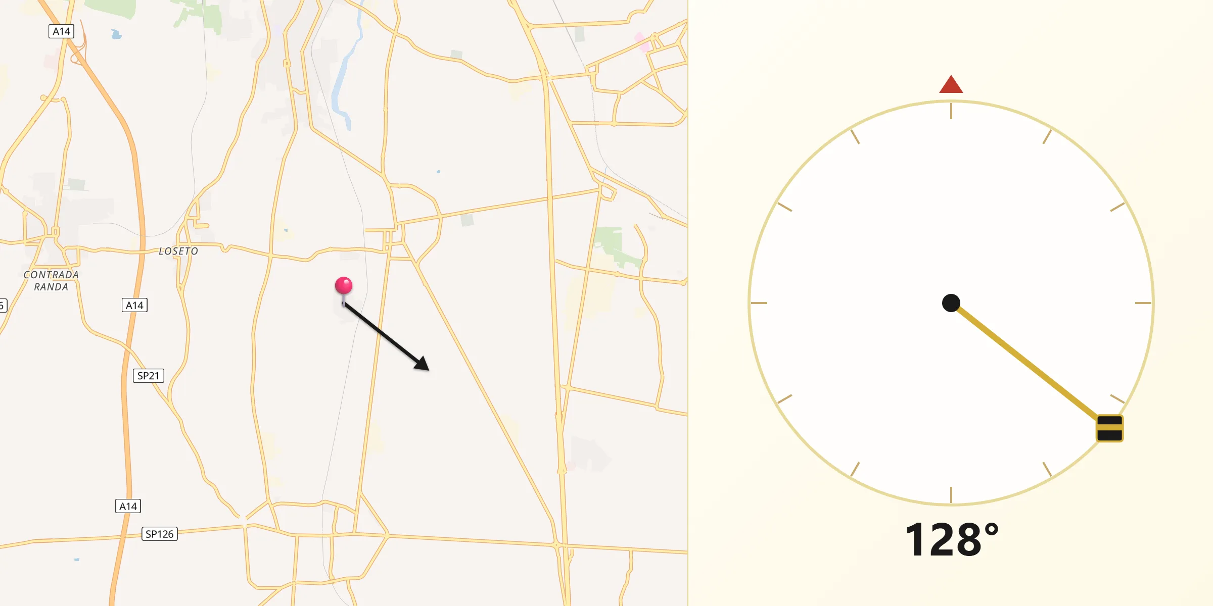 Direzione della Qibla da Lamie