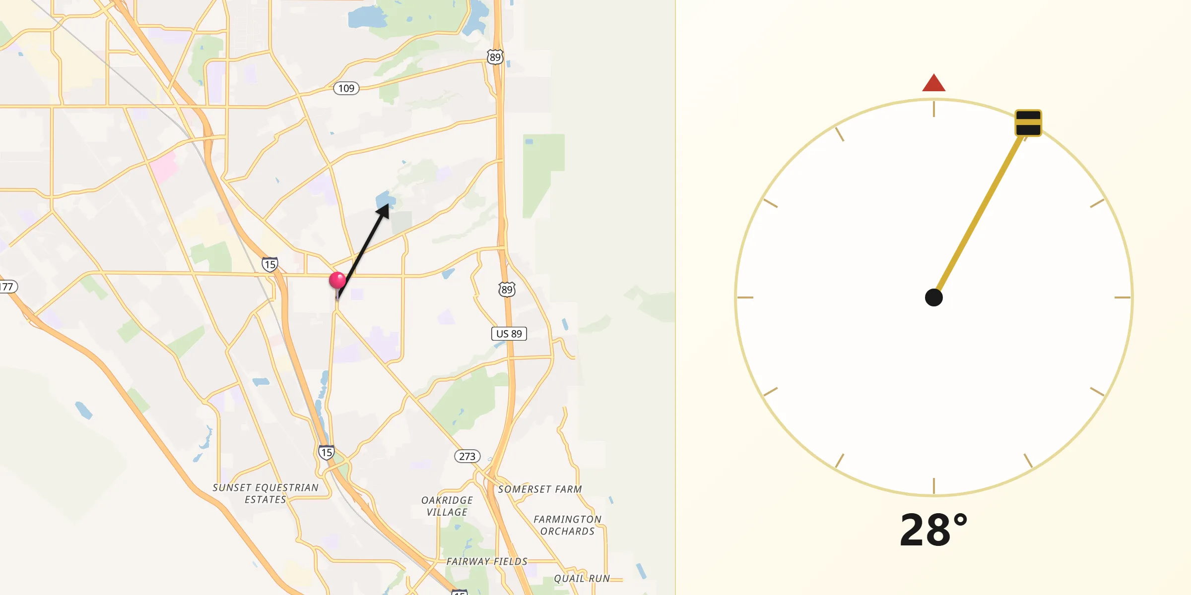 Qibla Direction from Kaysville