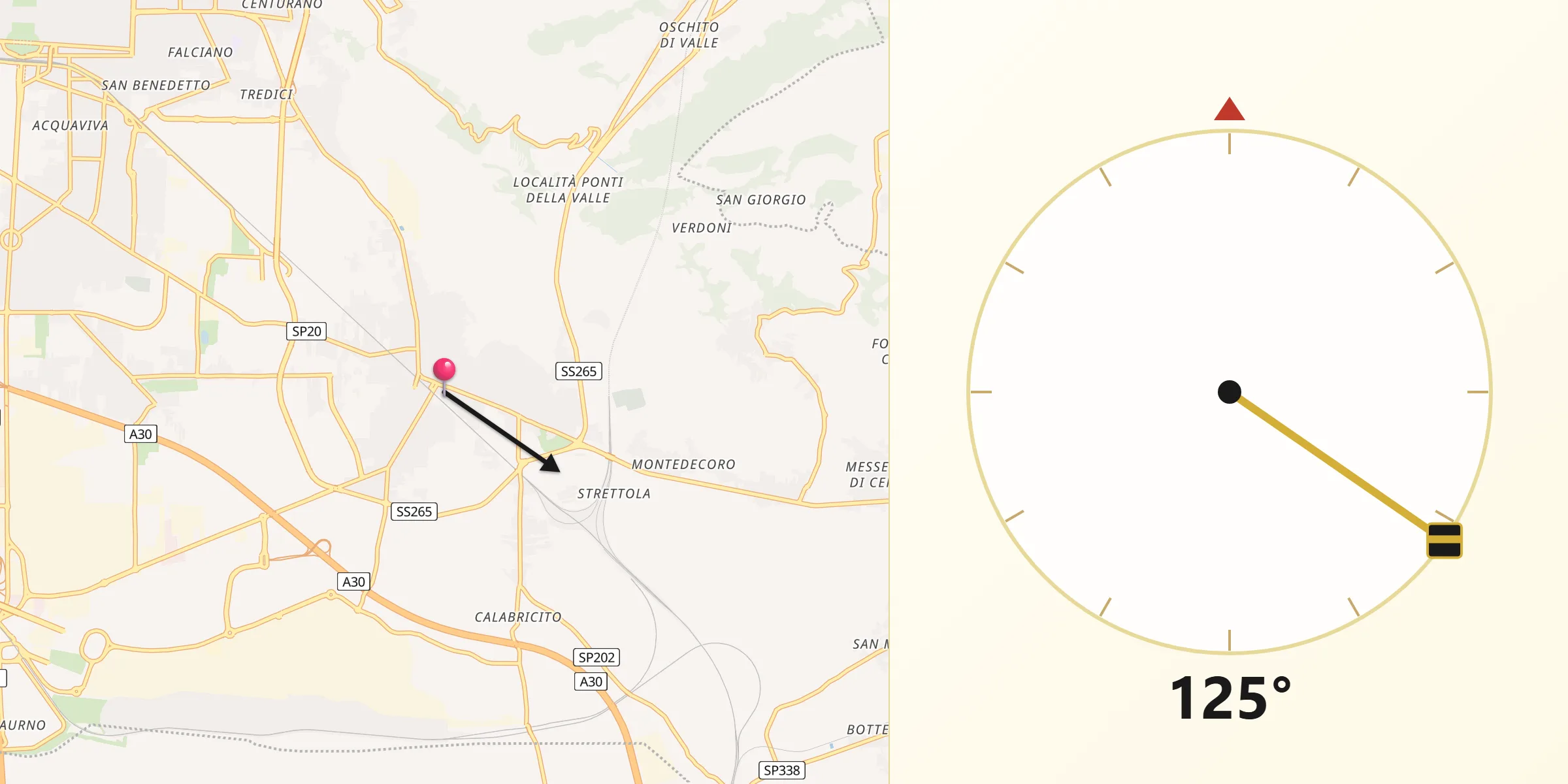 Direzione della Qibla da Maddaloni