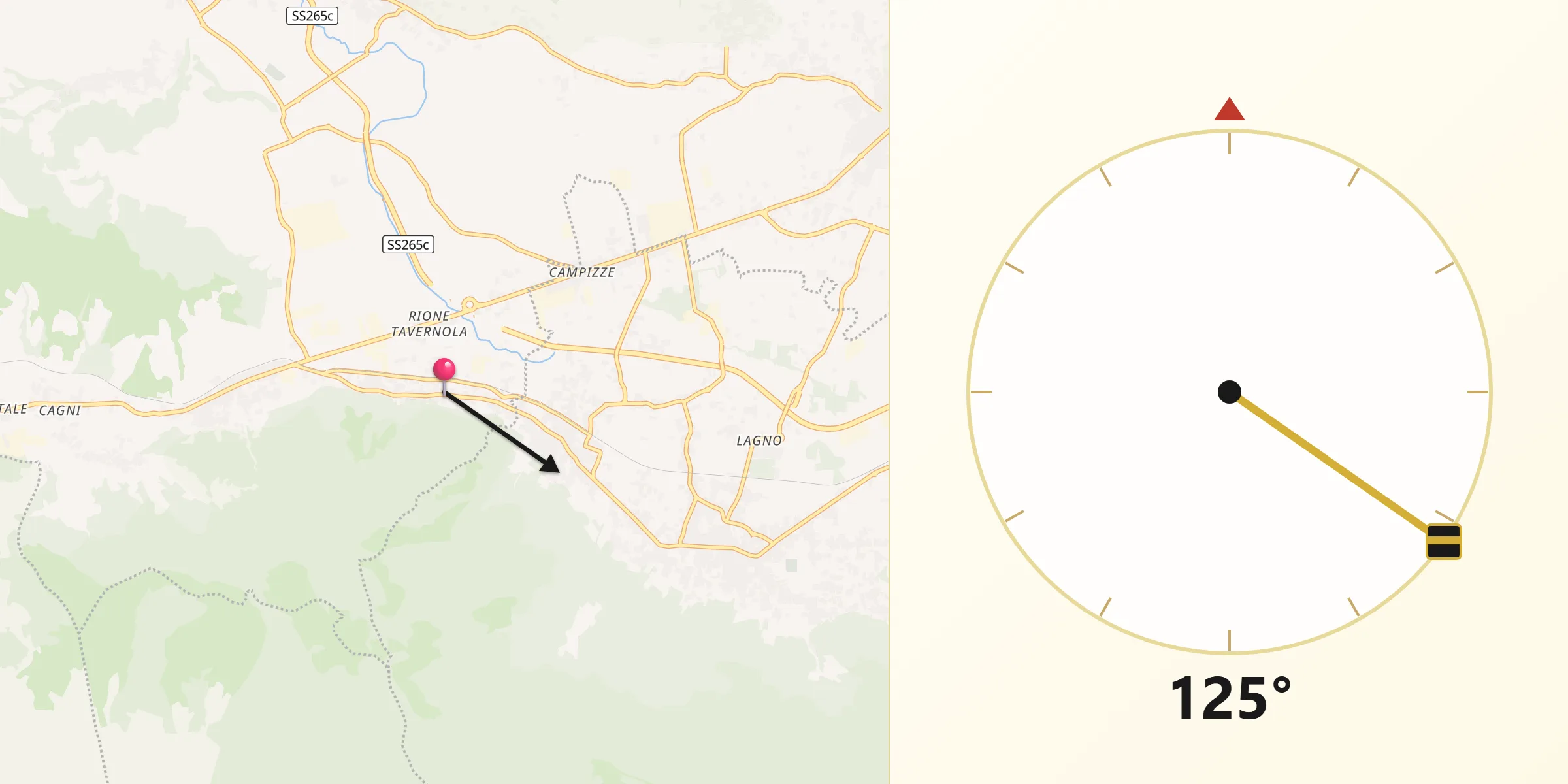 Direzione della Qibla da Paolisi