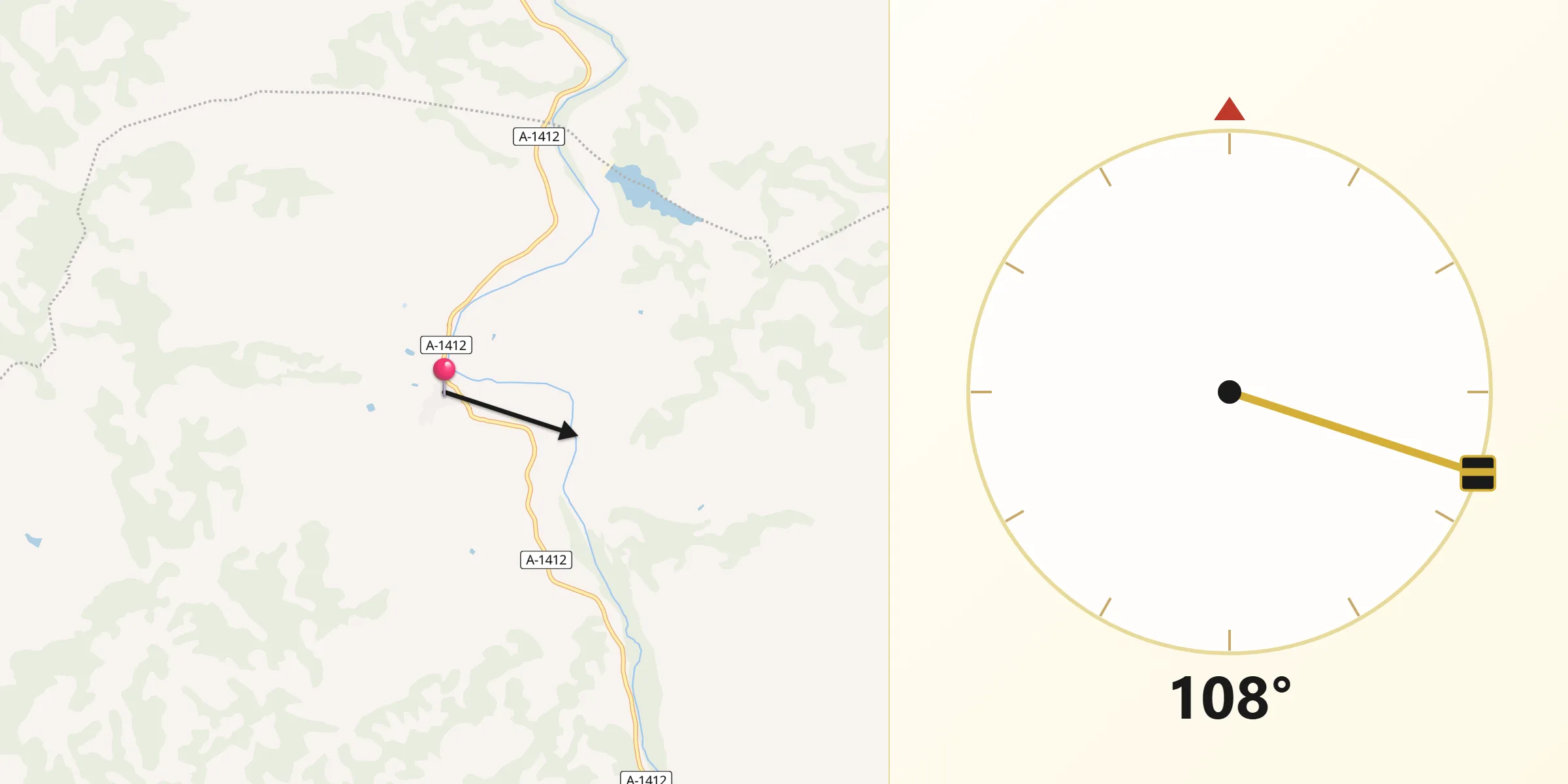 Dirección de la Qibla desde Mazaleón