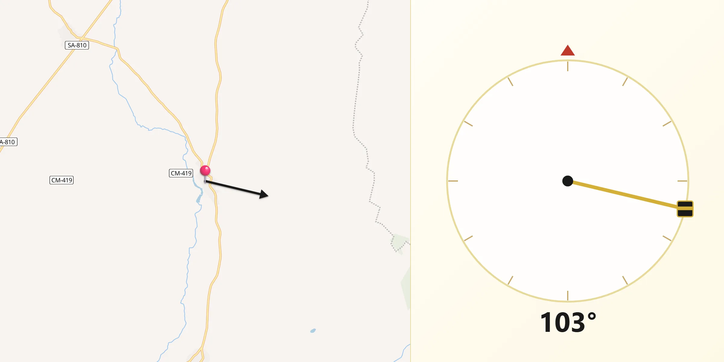 Dirección de la Qibla desde Palaciosrubios