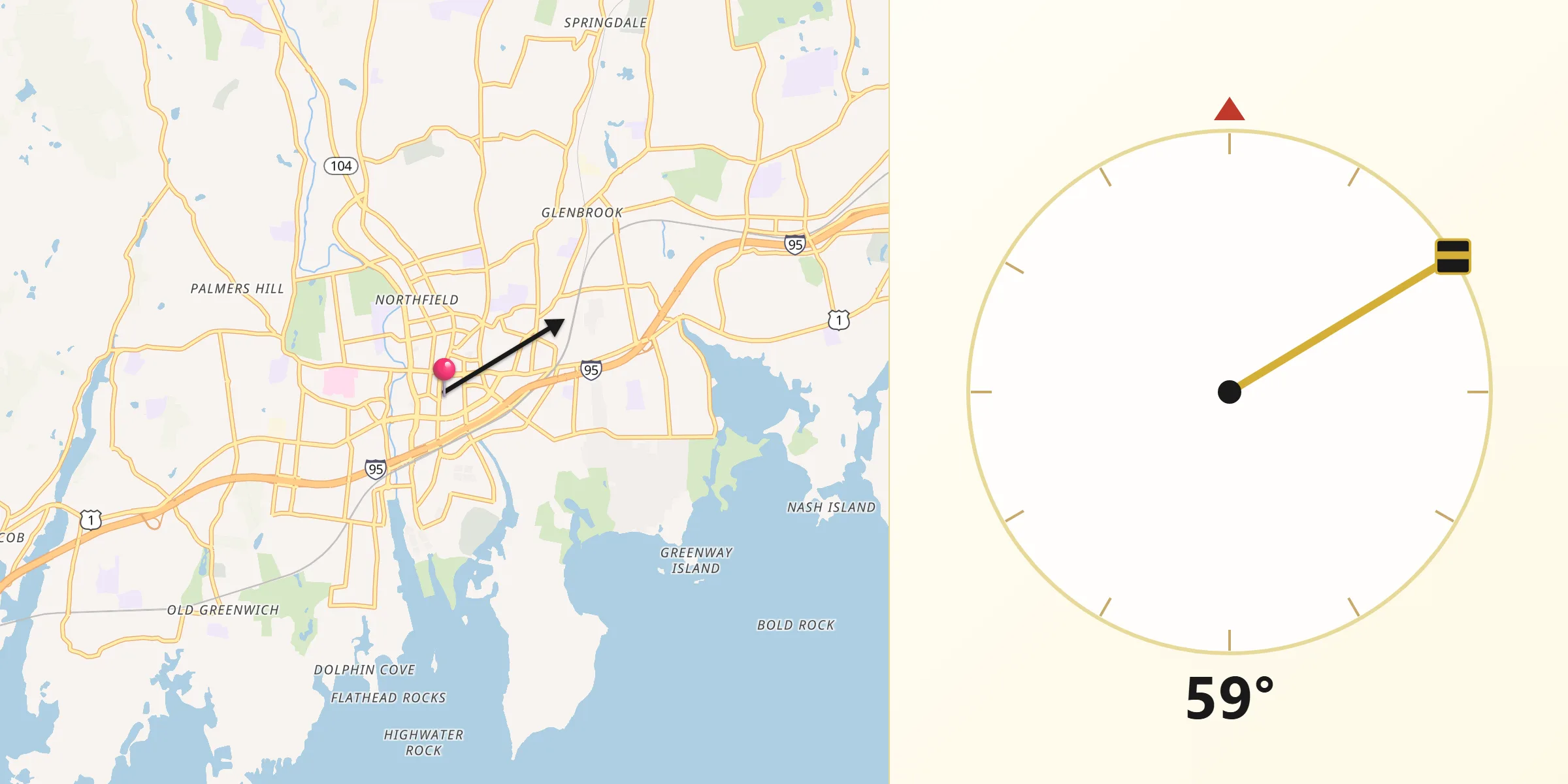 Qibla Direction from Stamford