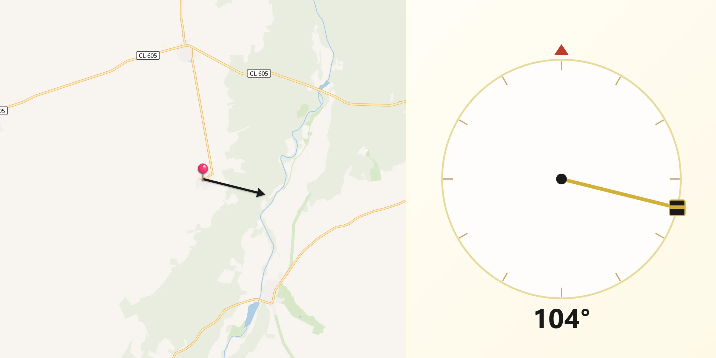 Dirección de la Qibla desde Aldehuela del Codonal