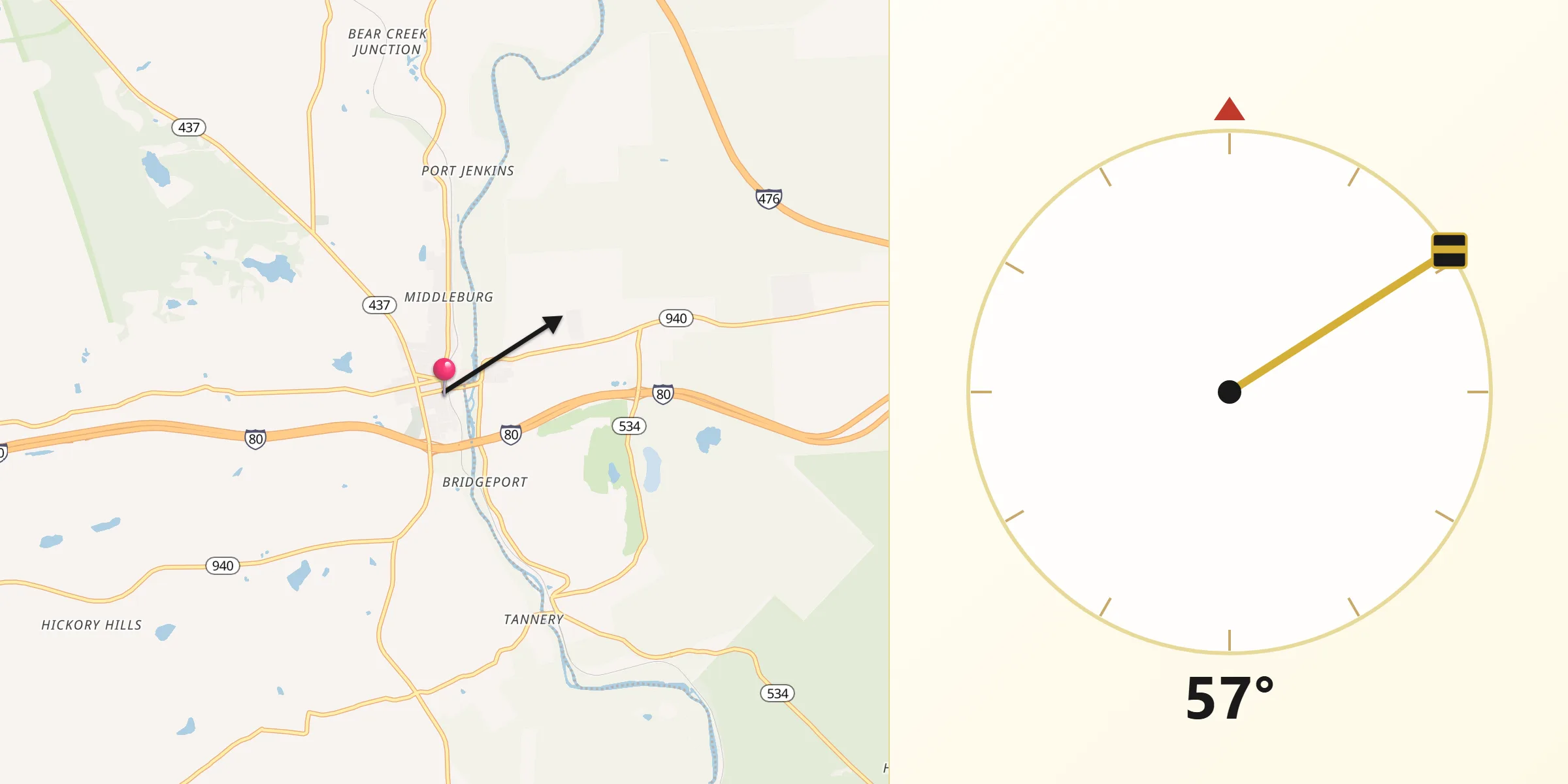 Qibla Direction from White Haven