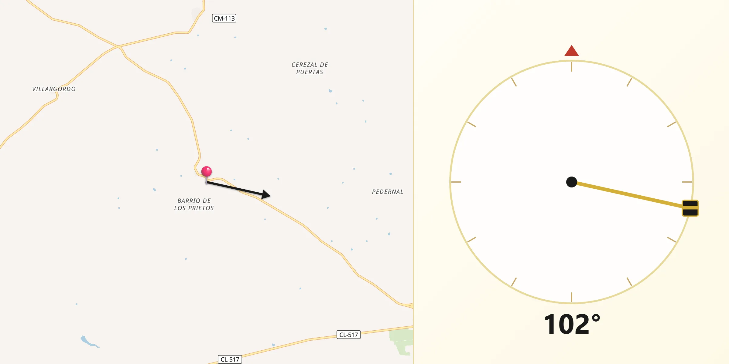 Dirección de la Qibla desde Espadaña