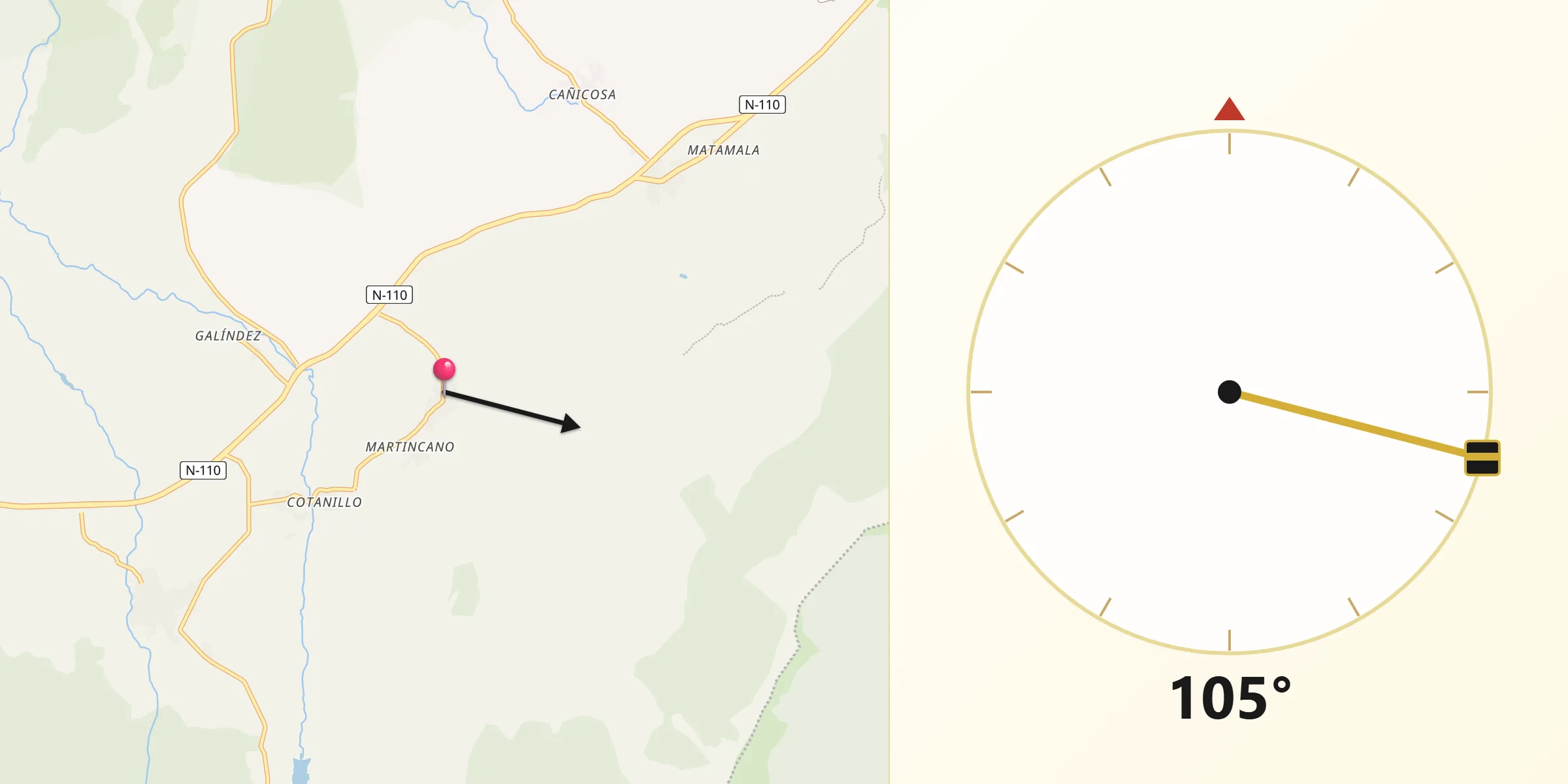 Dirección de la Qibla desde Gallegos