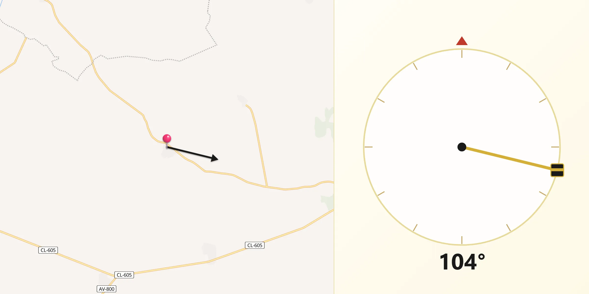 Dirección de la Qibla desde Sinlabajos