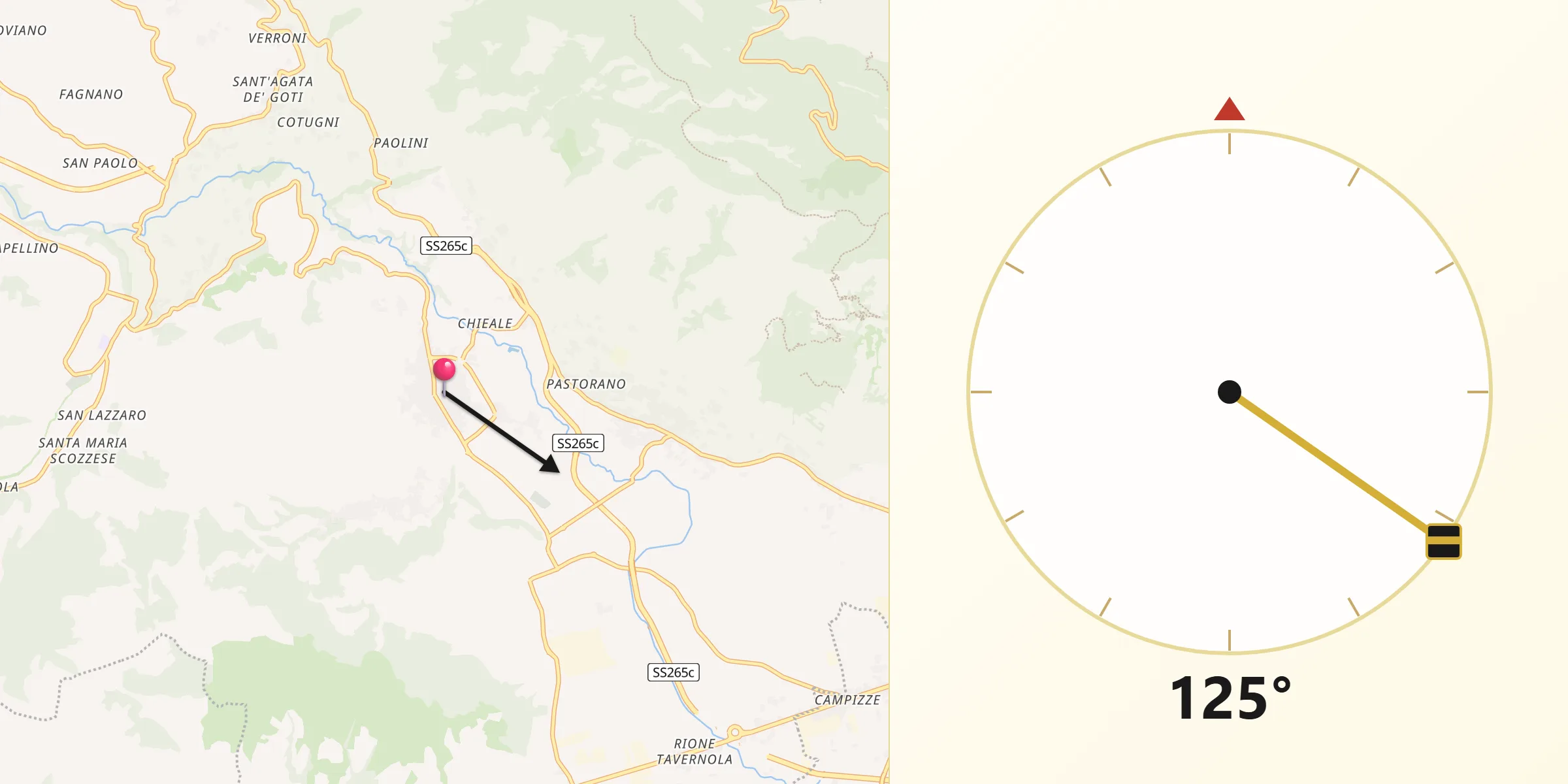 Direzione della Qibla da Moiano