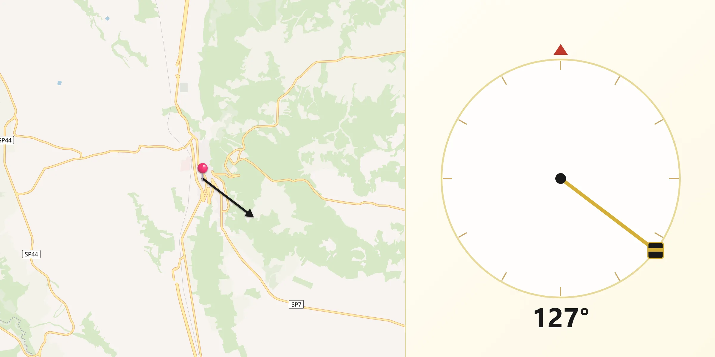 Direzione della Qibla da Minervino Murge