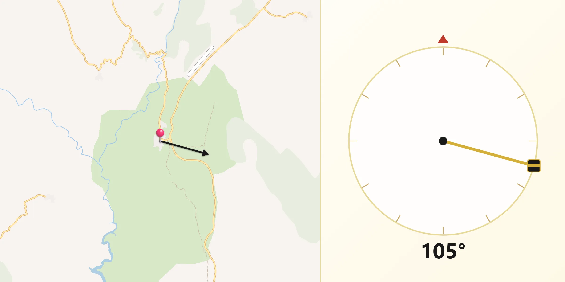 Dirección de la Qibla desde Hiendelaencina
