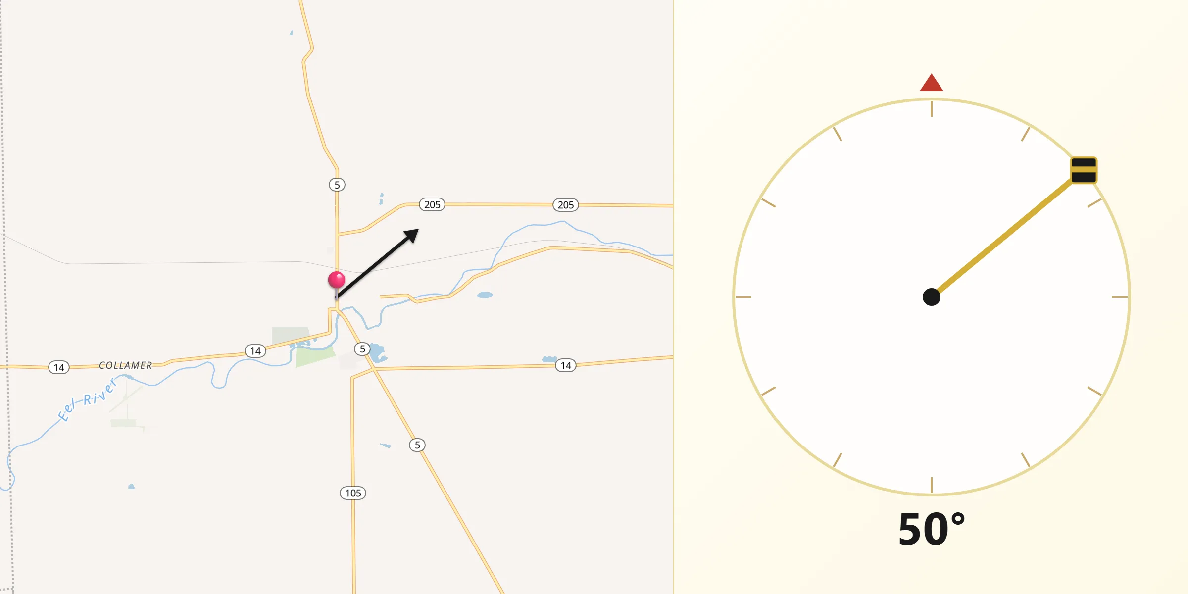 Qibla Direction from South Whitley