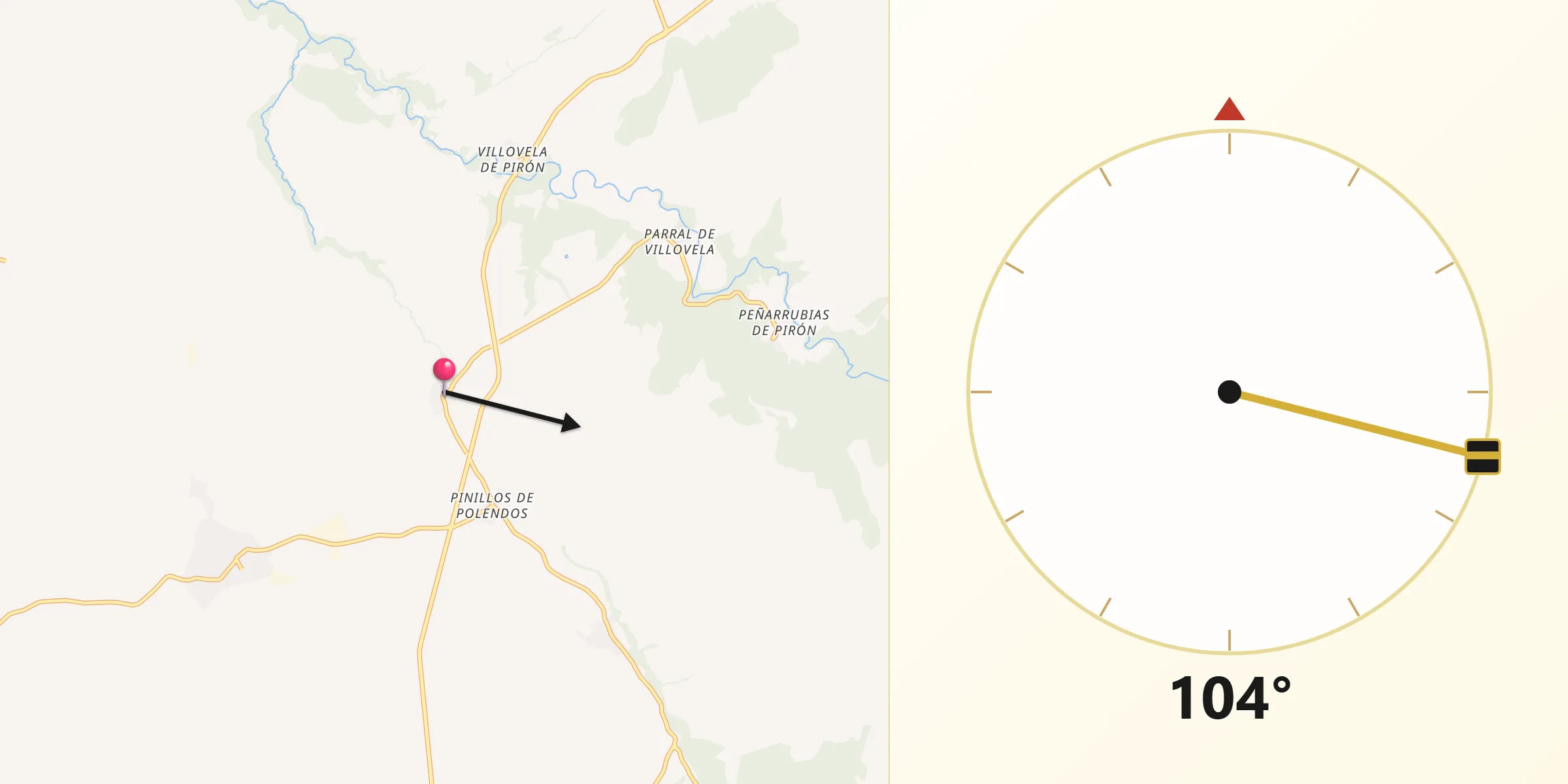 Dirección de la Qibla desde Escobar de Polendos