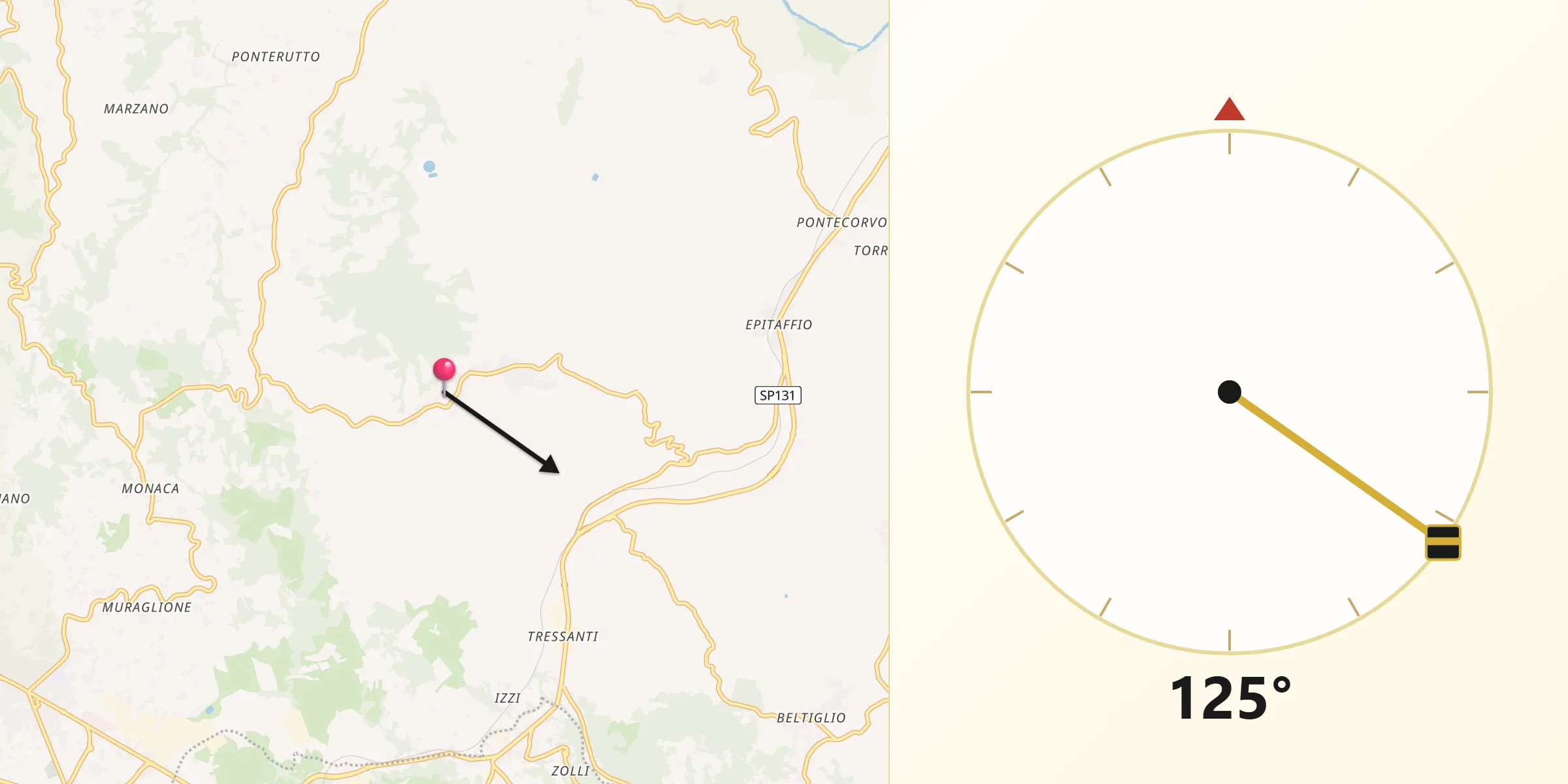 Direzione della Qibla da Apollosa