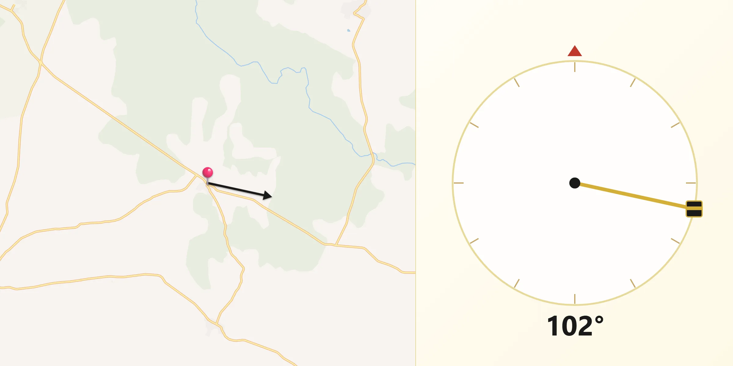 Dirección de la Qibla desde El Milano