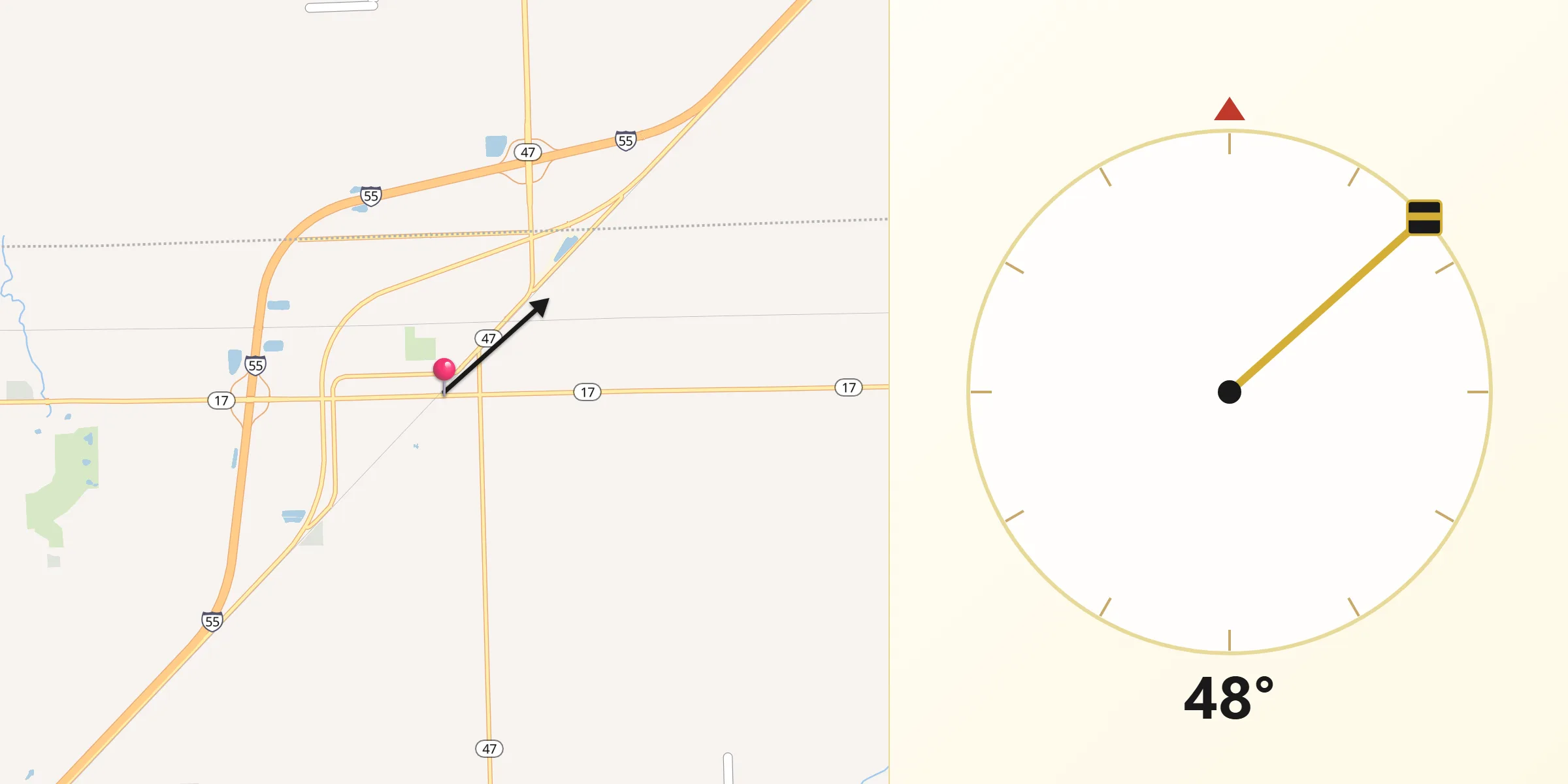 Qibla Direction from Dwight