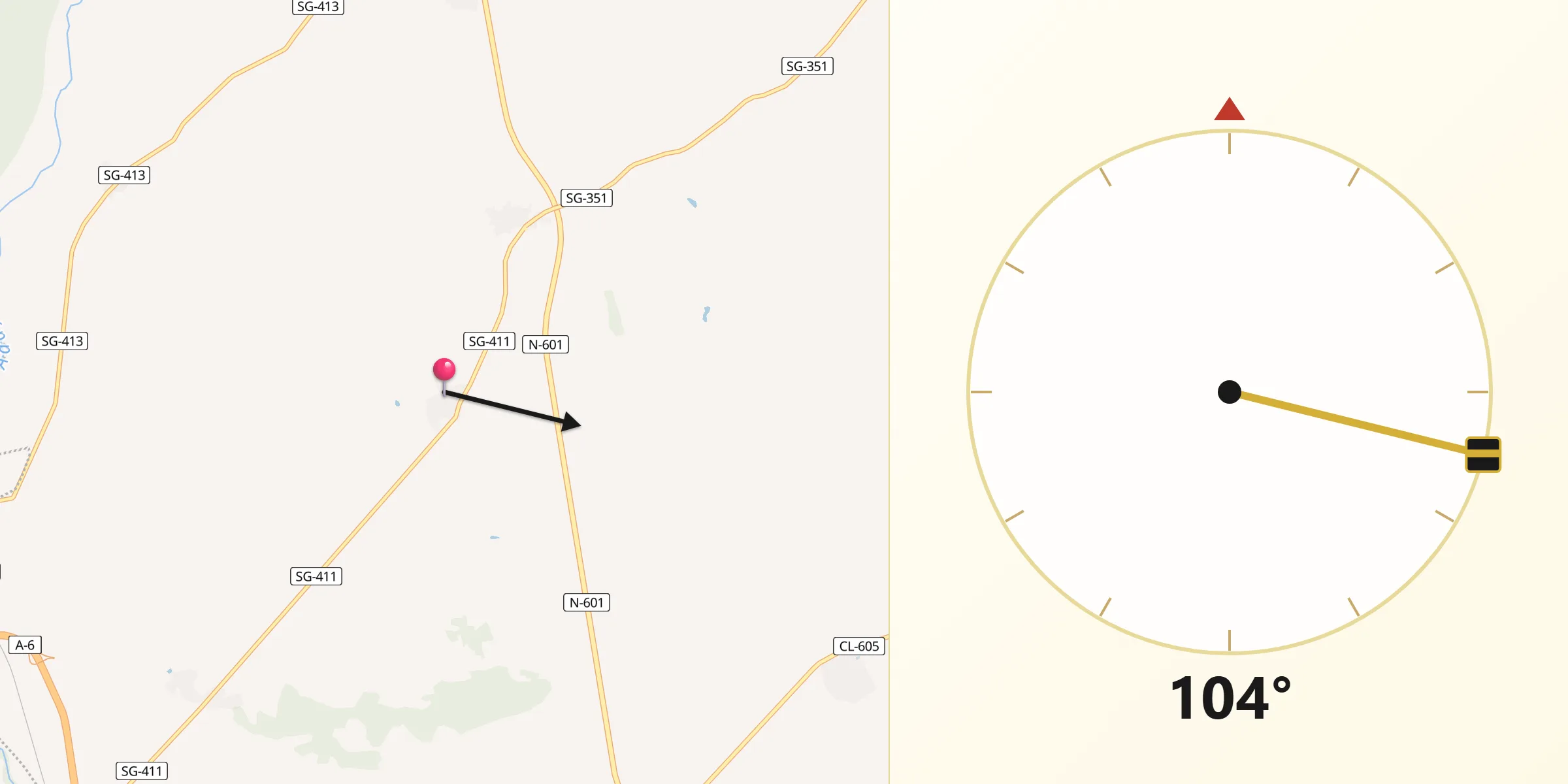 Dirección de la Qibla desde Rapariegos