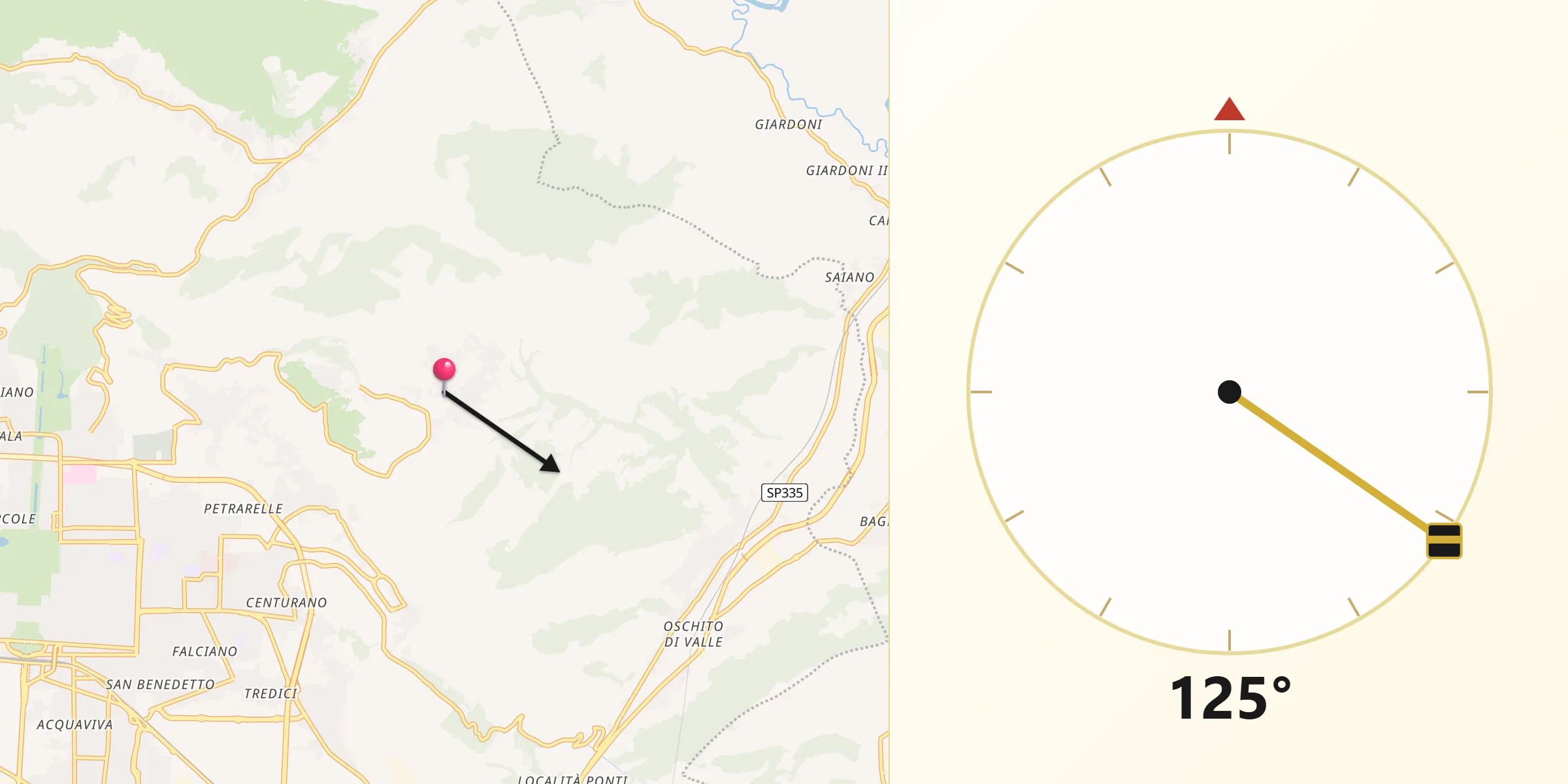 Direzione della Qibla da Casola