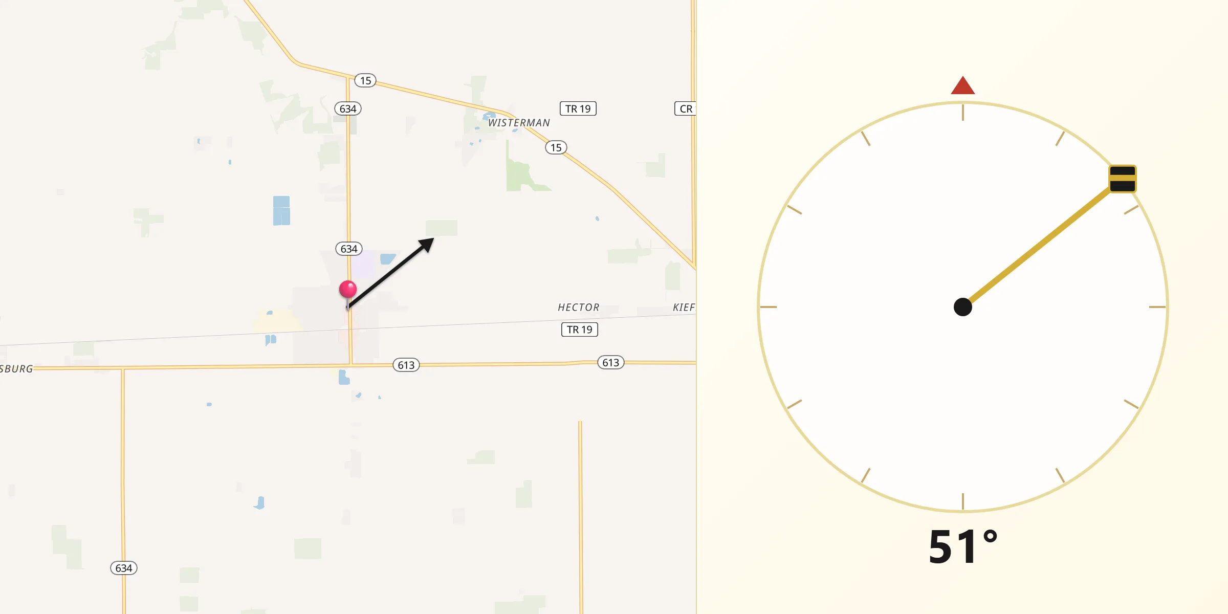 Qibla Direction from Continental